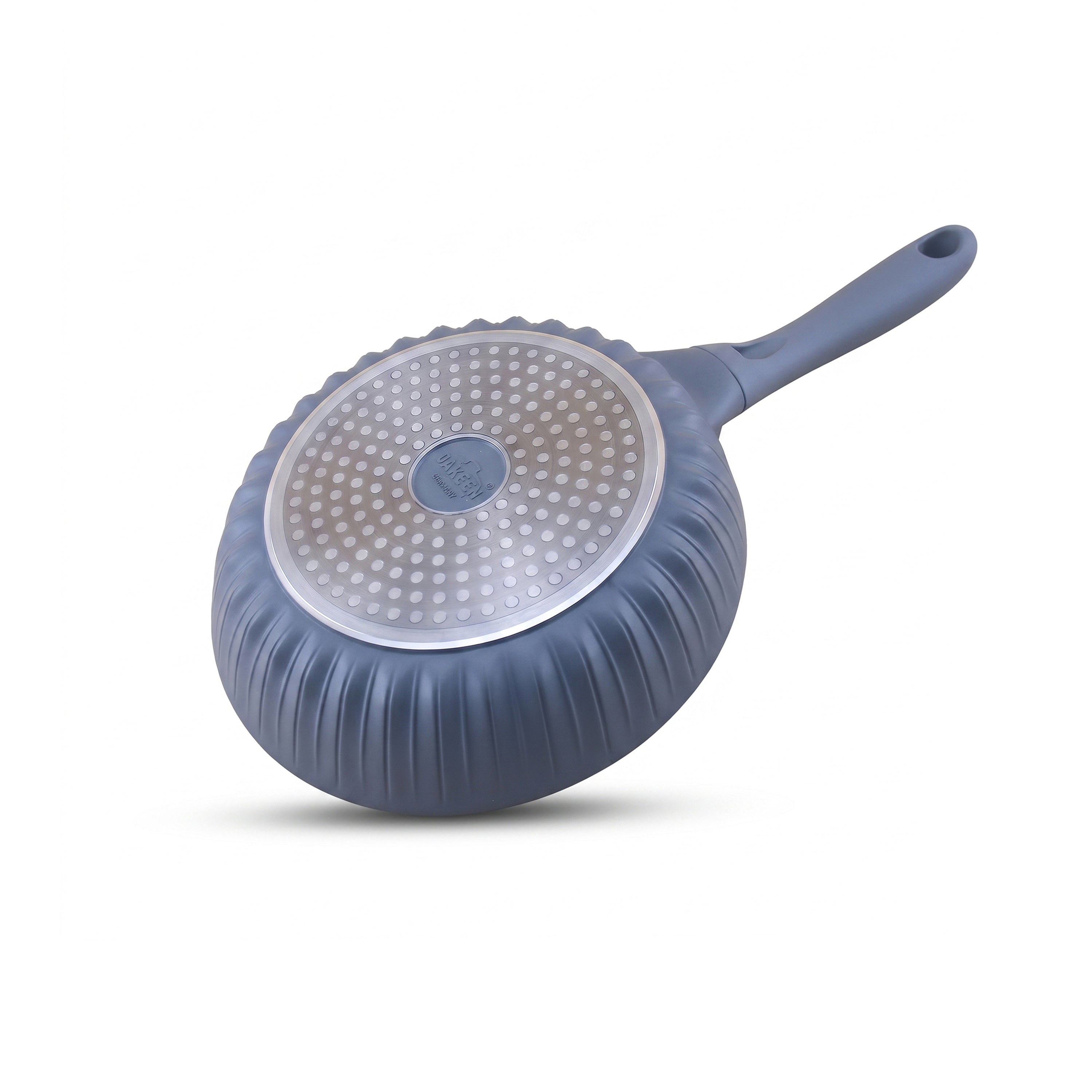 Uakeen Grey Stainless Steel Non-Stick Induction Frying Pans