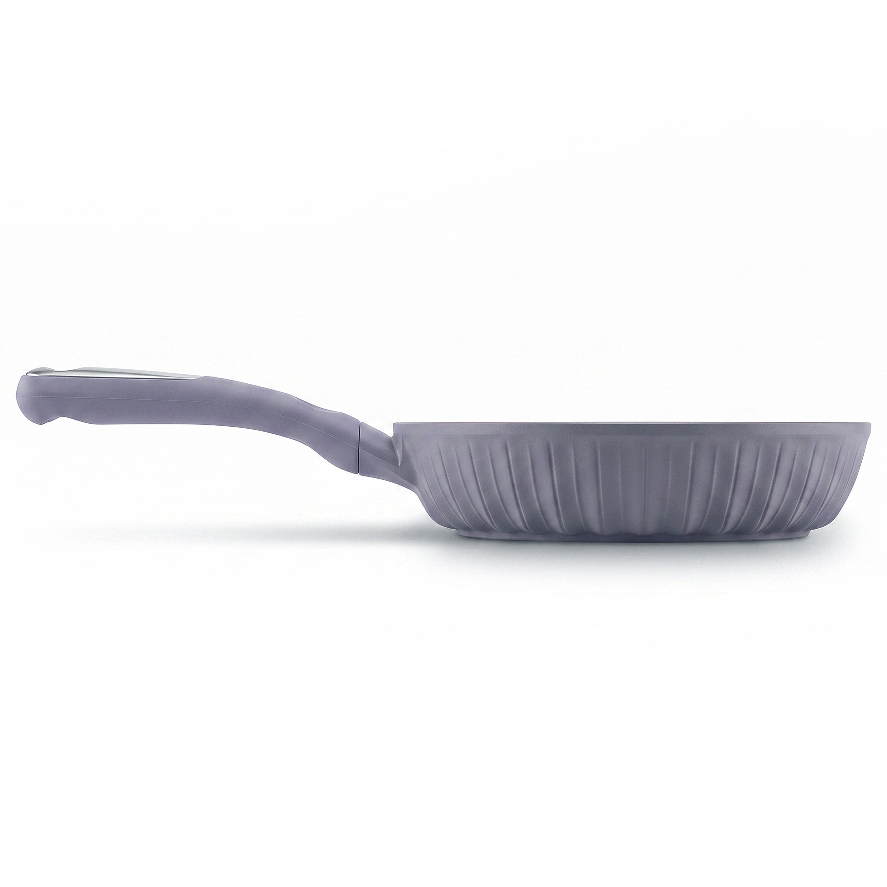 Uakeen Grey Stainless Steel Non-Stick Induction Frying Pans