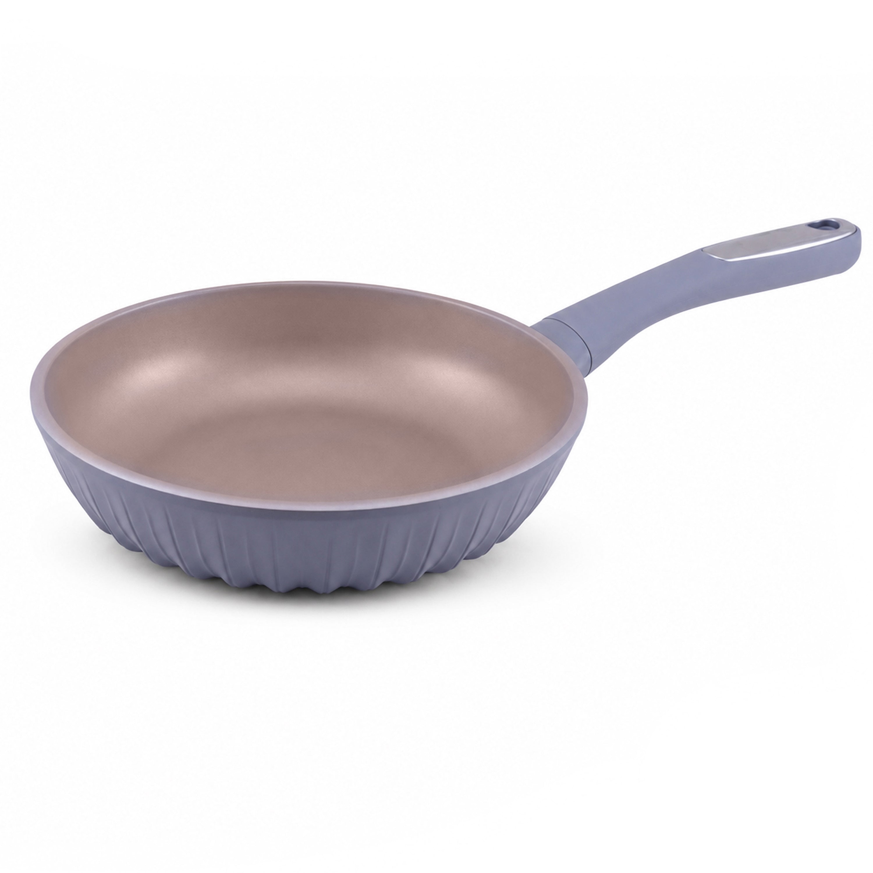 Uakeen Grey Stainless Steel Non-Stick Induction Frying Pans