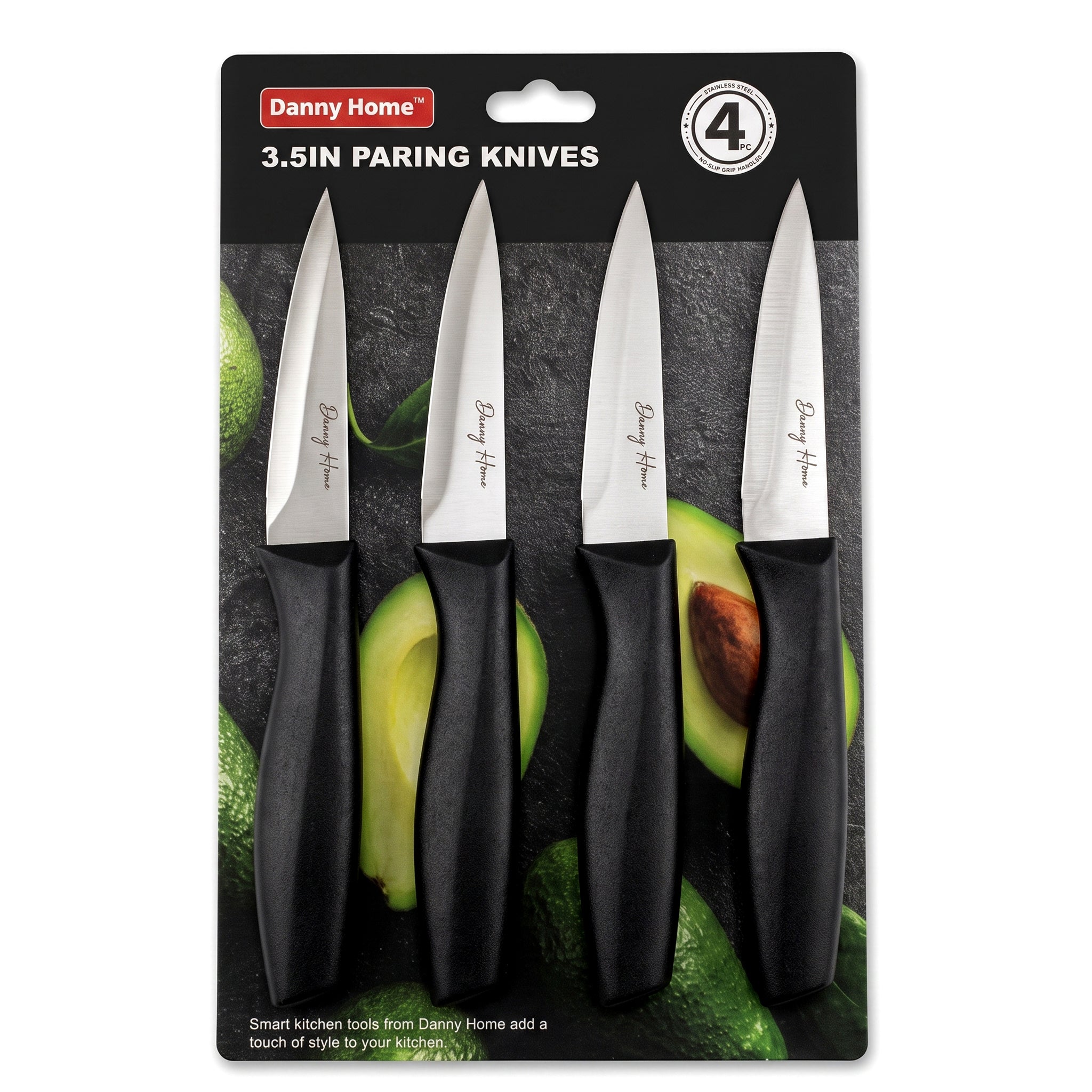 Danny Home 3.5-Inch 4-Piece Stainless Steel Paring Knives Set