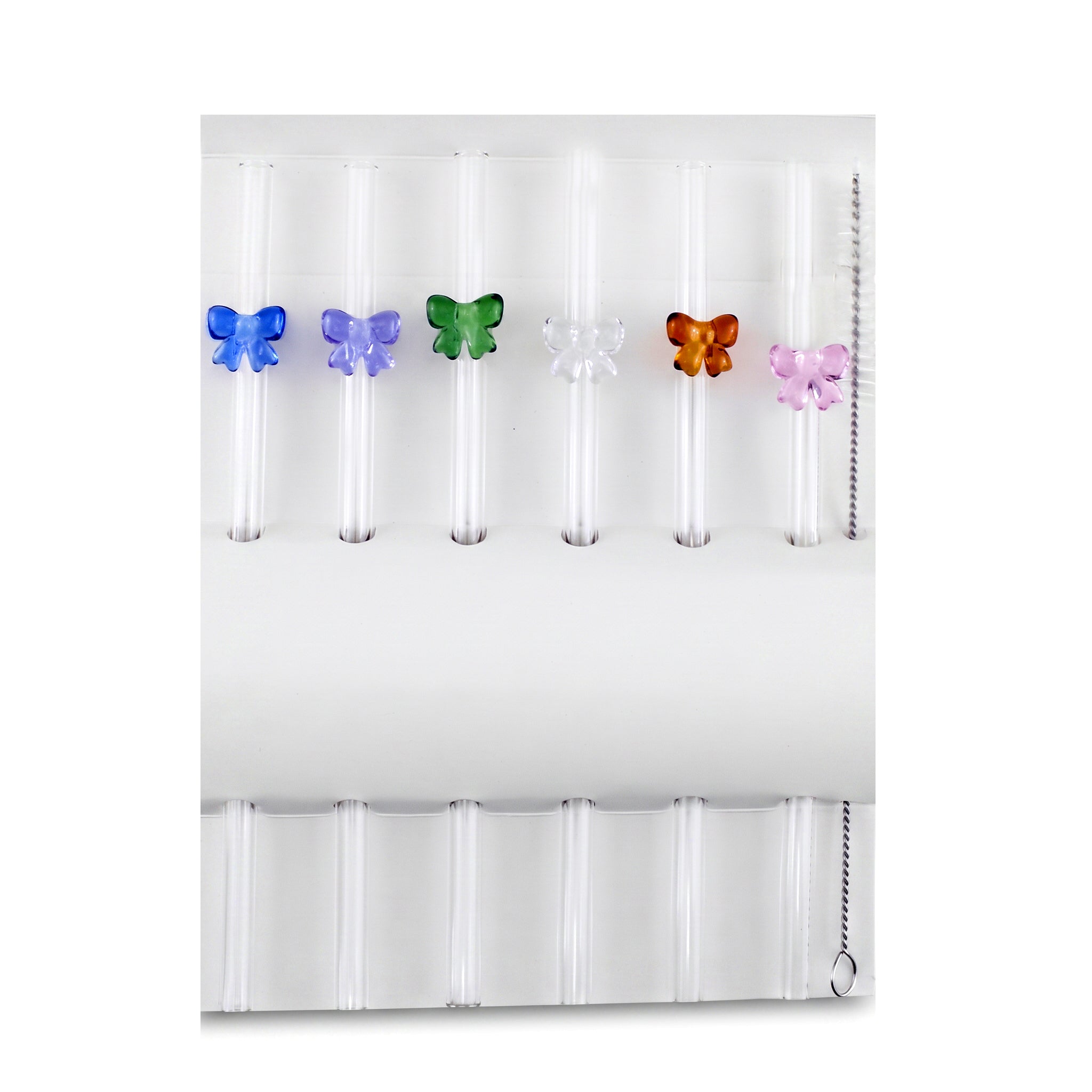 Danny Home 7-Pieces Glass Drinking Straw Set