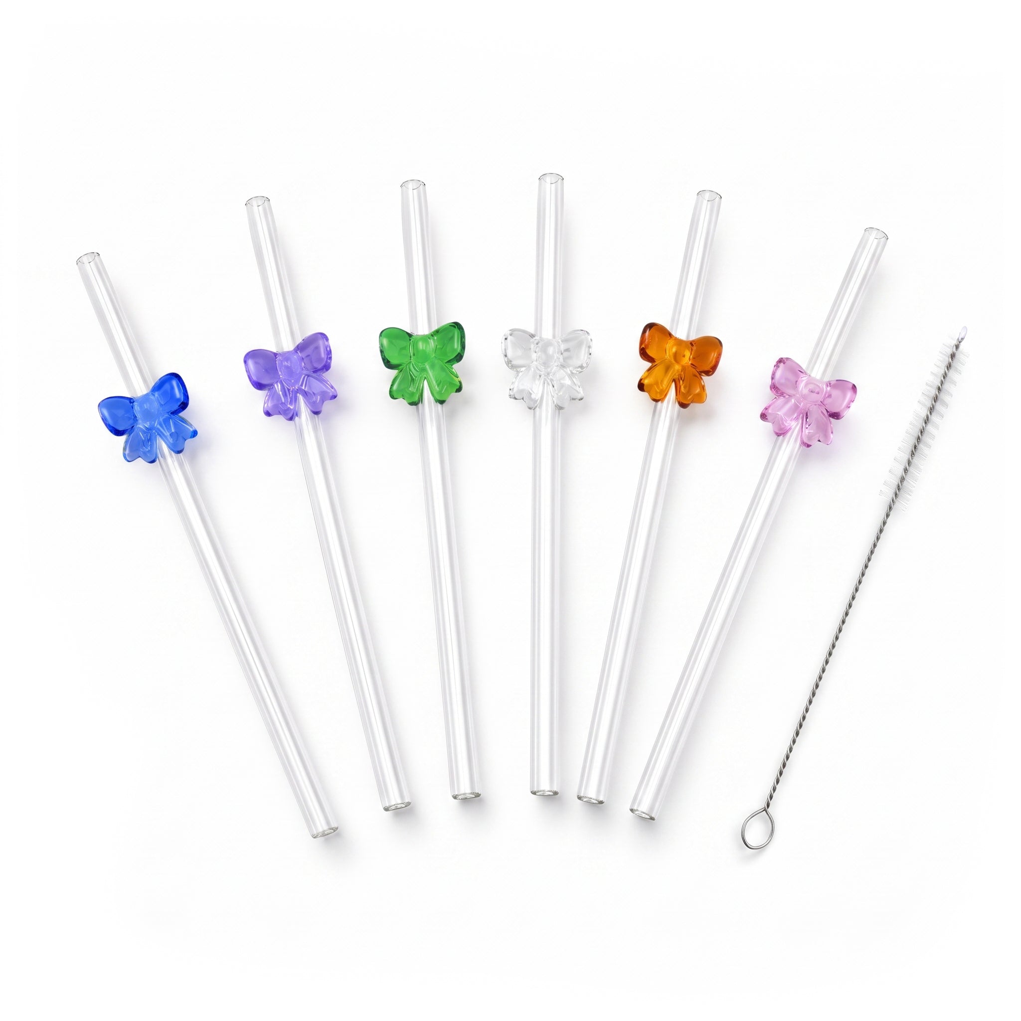 Danny Home 7-Pieces Glass Drinking Straw Set