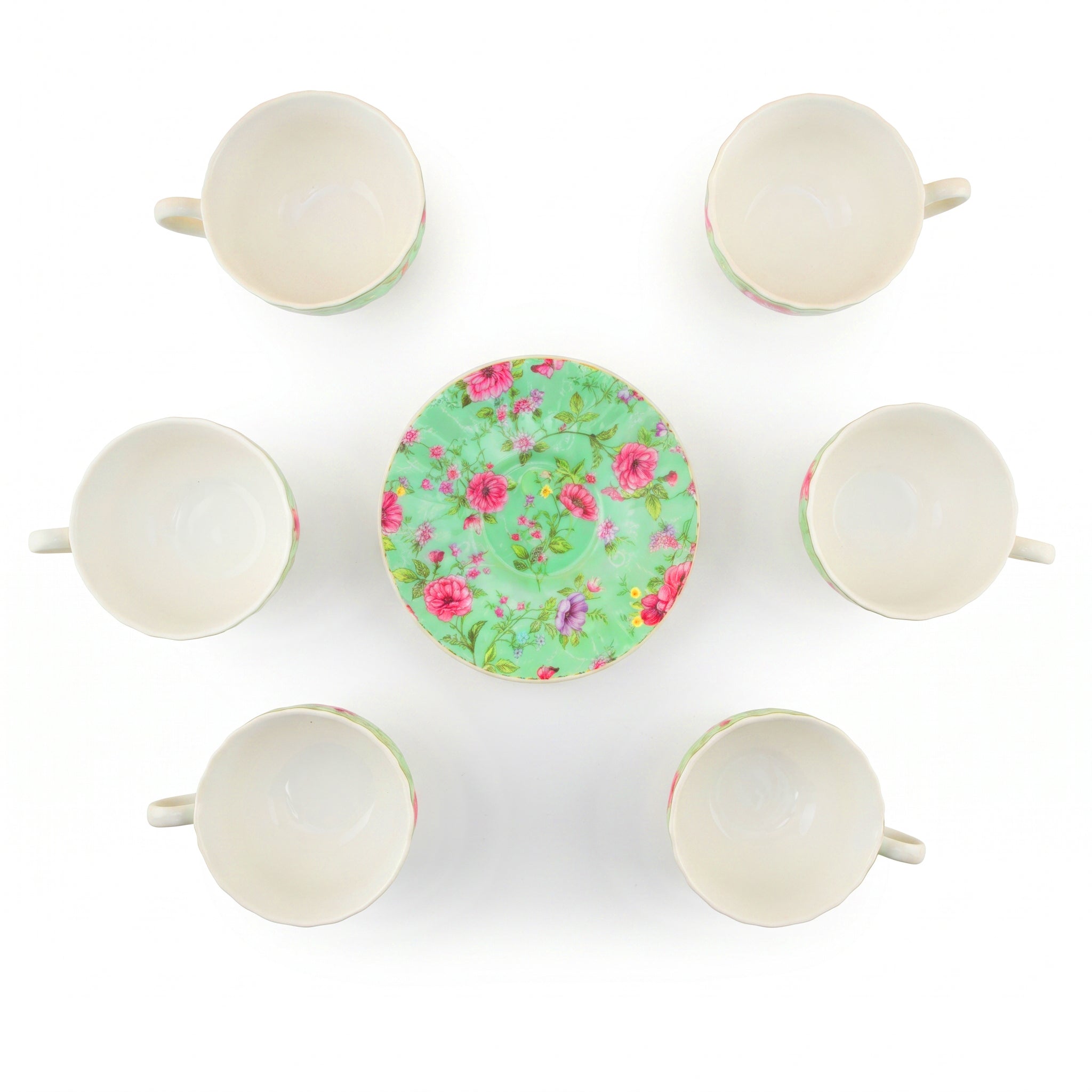 B/C 6-Pieces Ceramic Cup And Saucer Sets