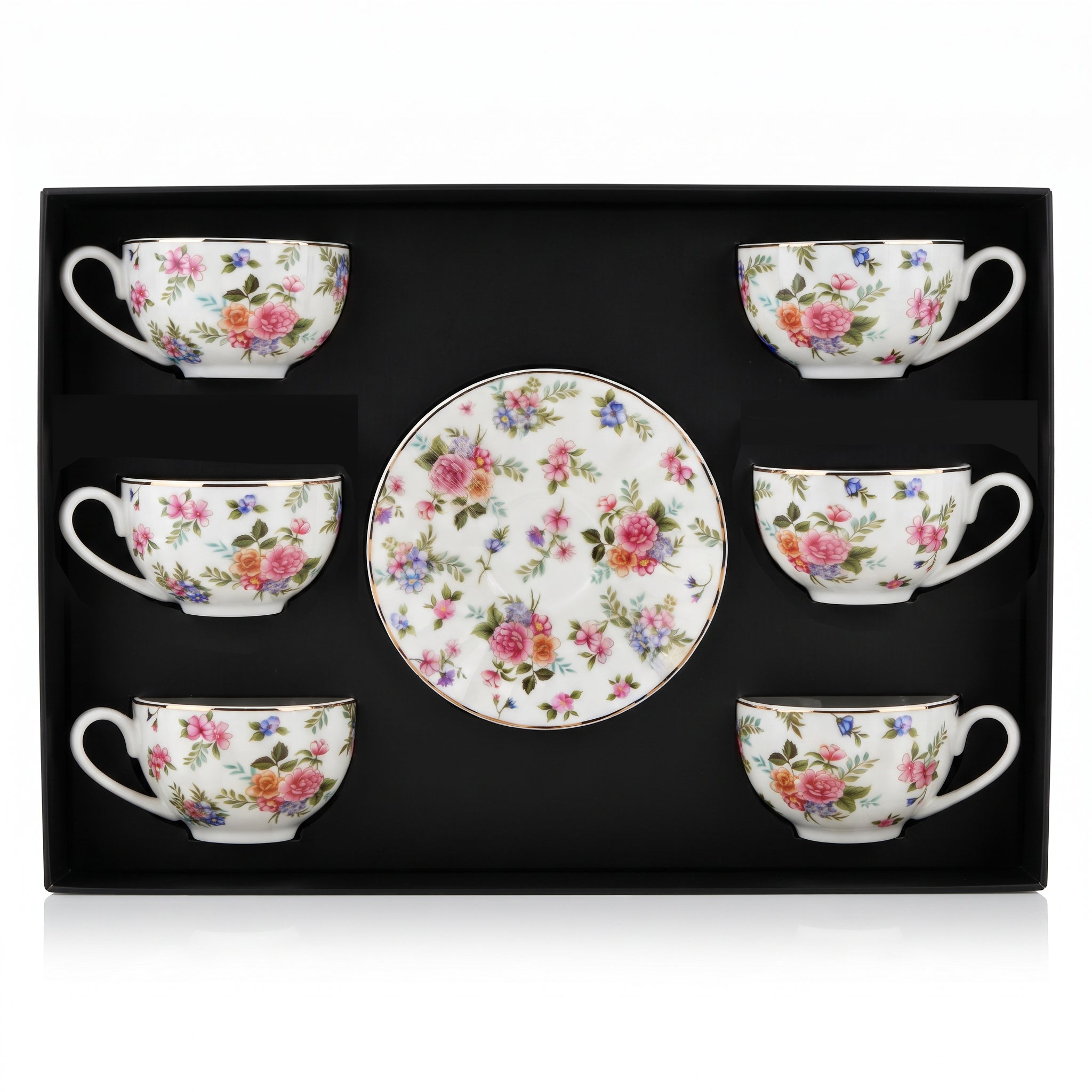 B/C 6-Pieces Ceramic Cup And Saucer Sets