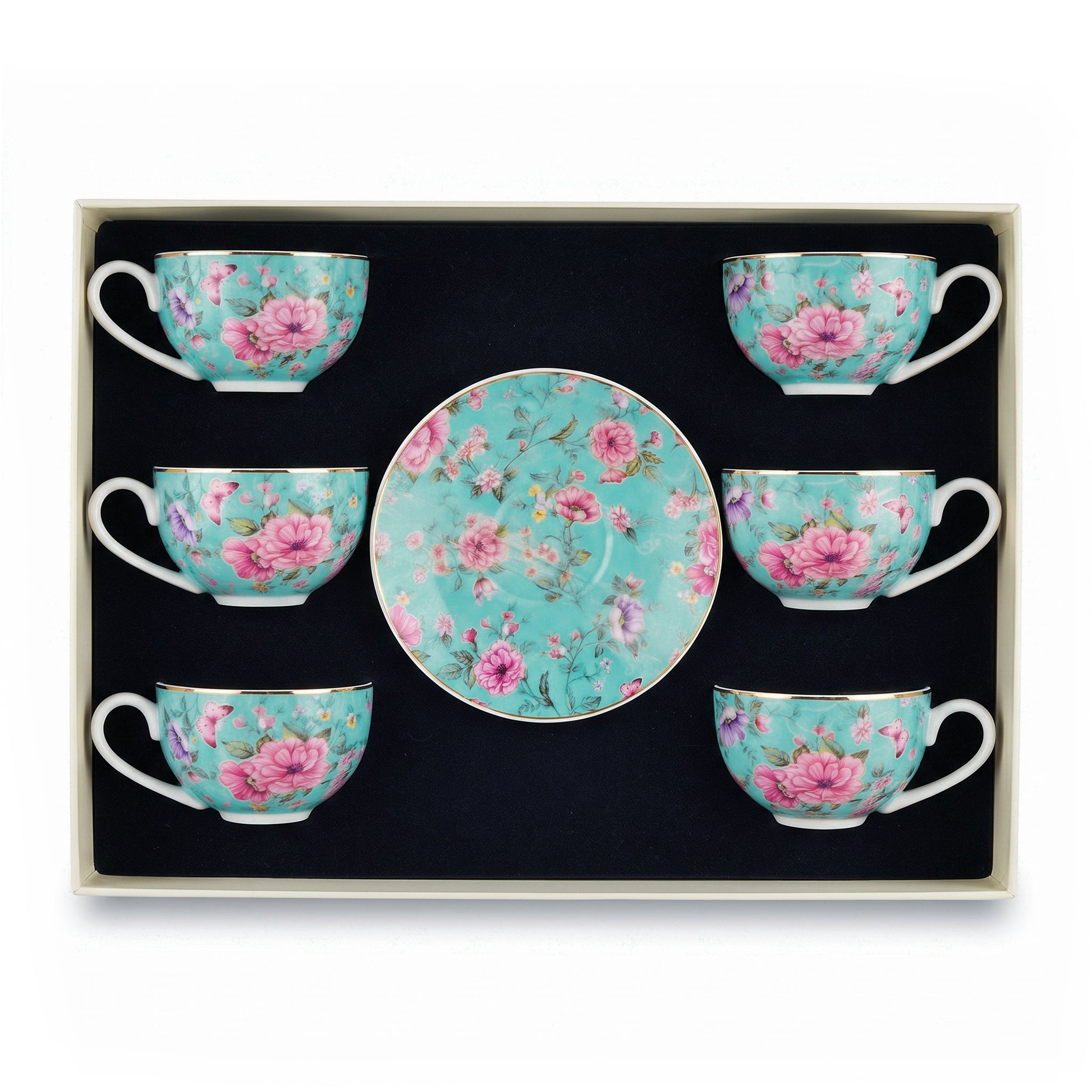 B/C 6-Pieces Ceramic Cup And Saucer Sets