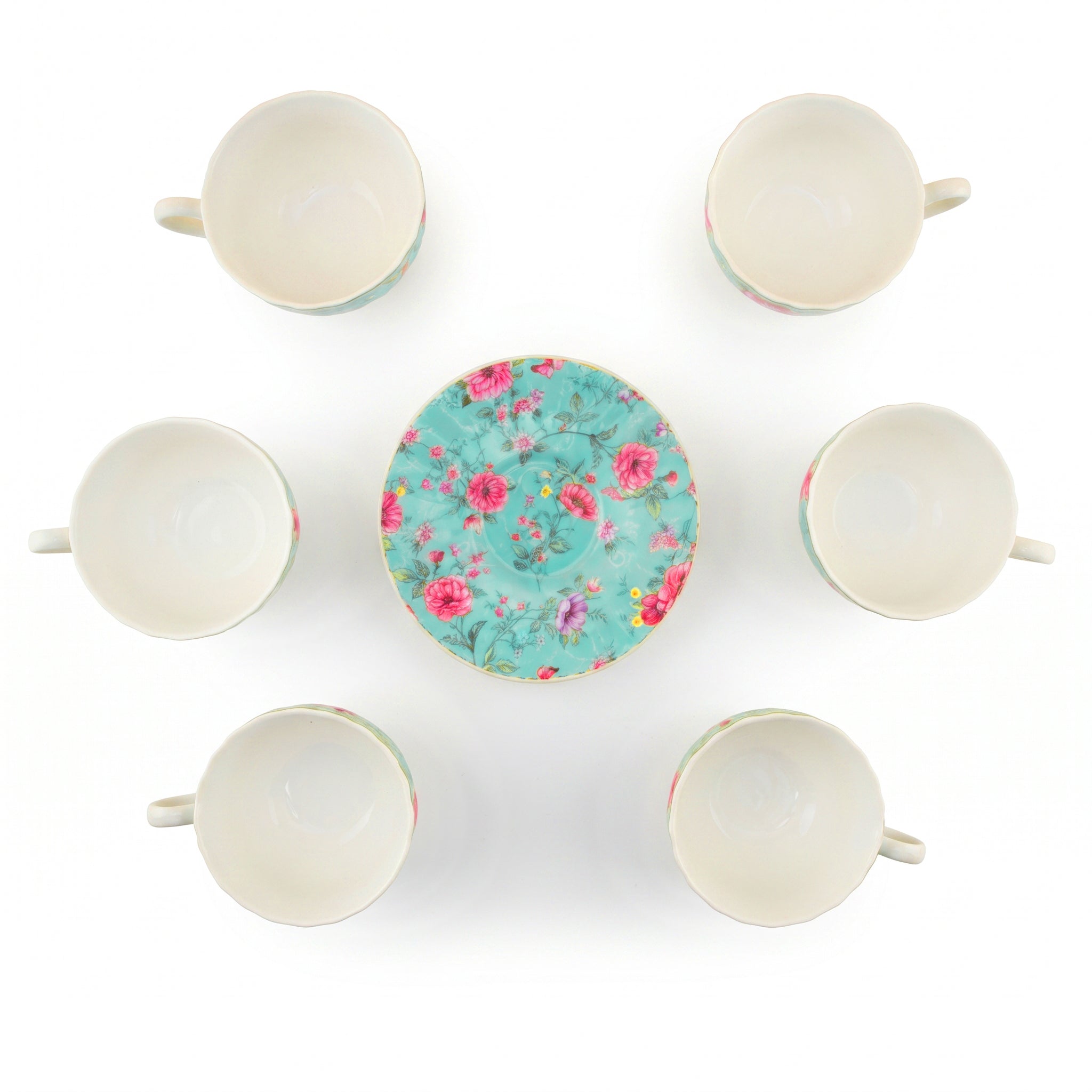 B/C 6-Pieces Ceramic Cup And Saucer Sets