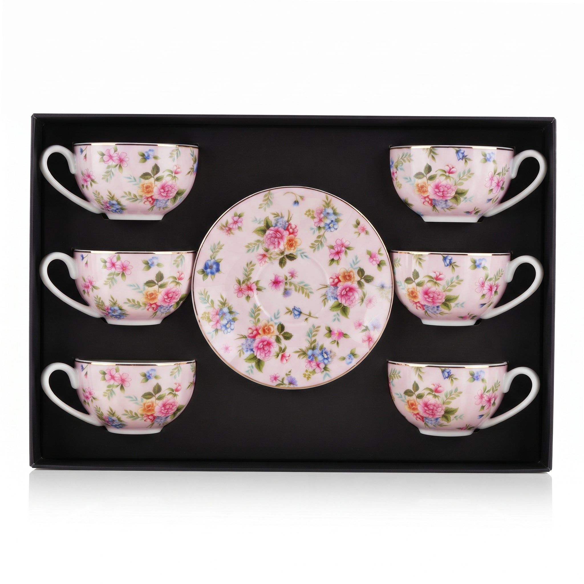 B/C 6-Pieces Ceramic Cup And Saucer Sets