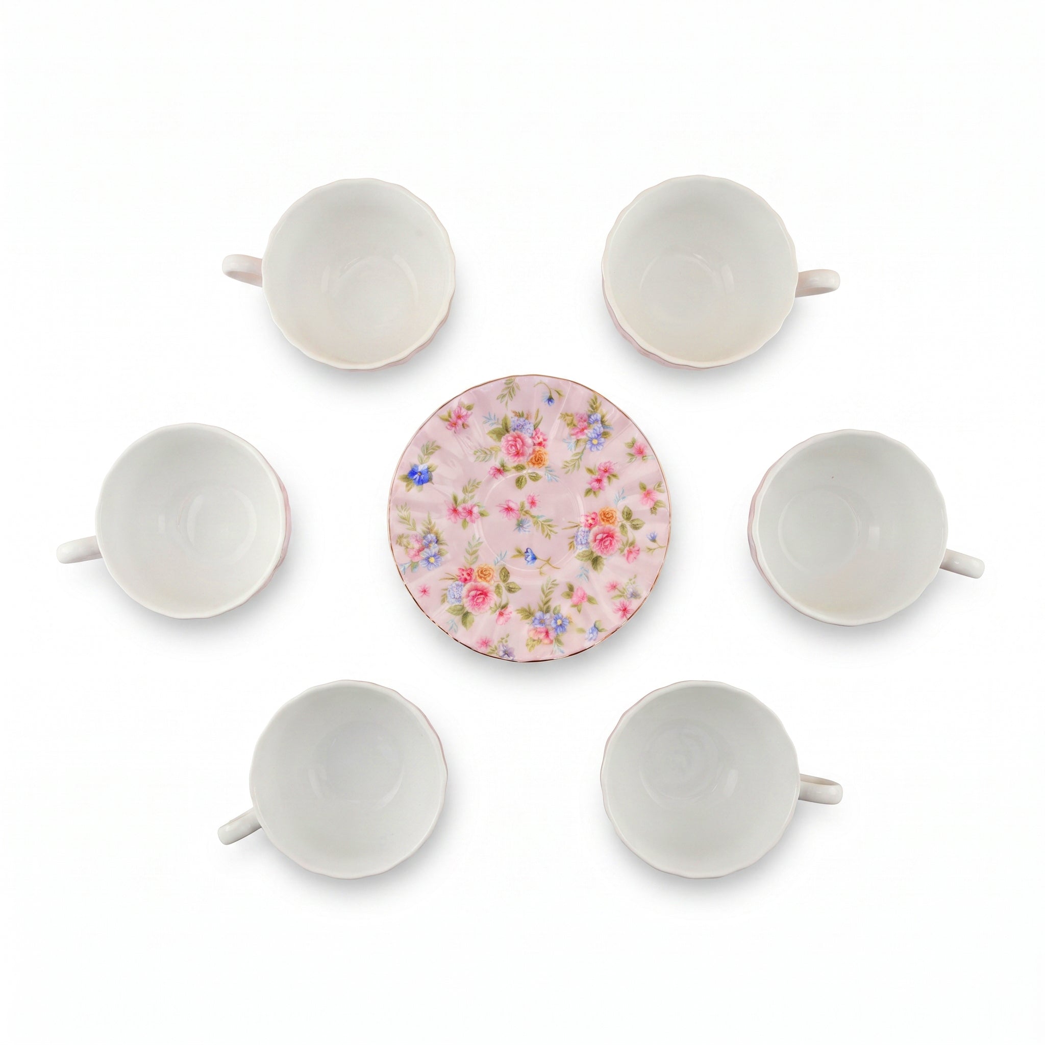 B/C 6-Pieces Ceramic Cup And Saucer Sets