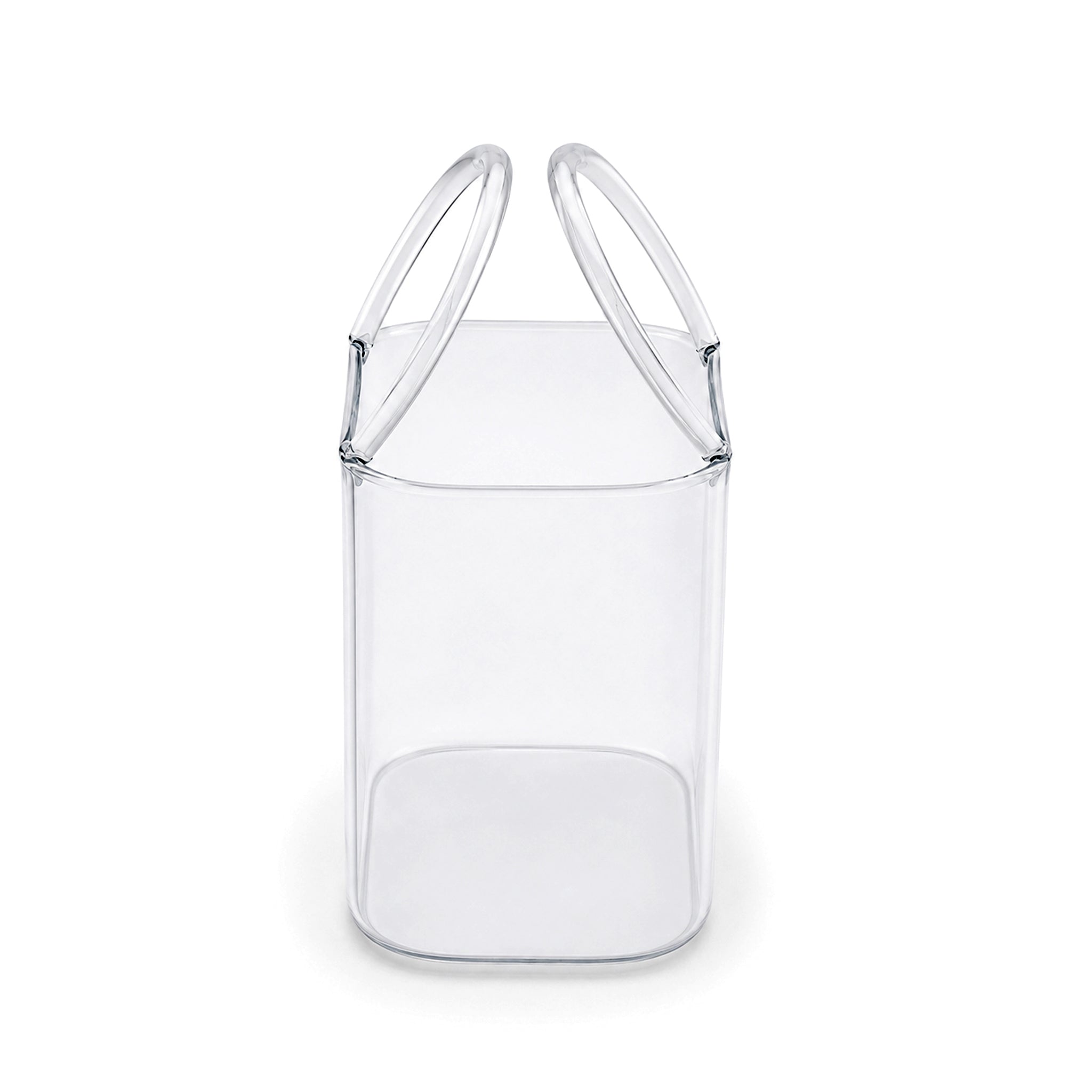 D.W.M 750 ML Glass Handbag Style Drinking Cup With Glass Straw