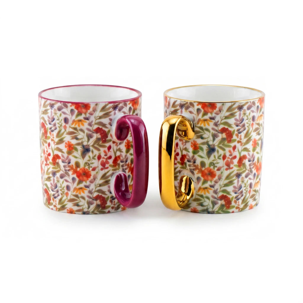Danny Home 2-Piece Porcelain Mug - 450 ML | Wildflower Garden