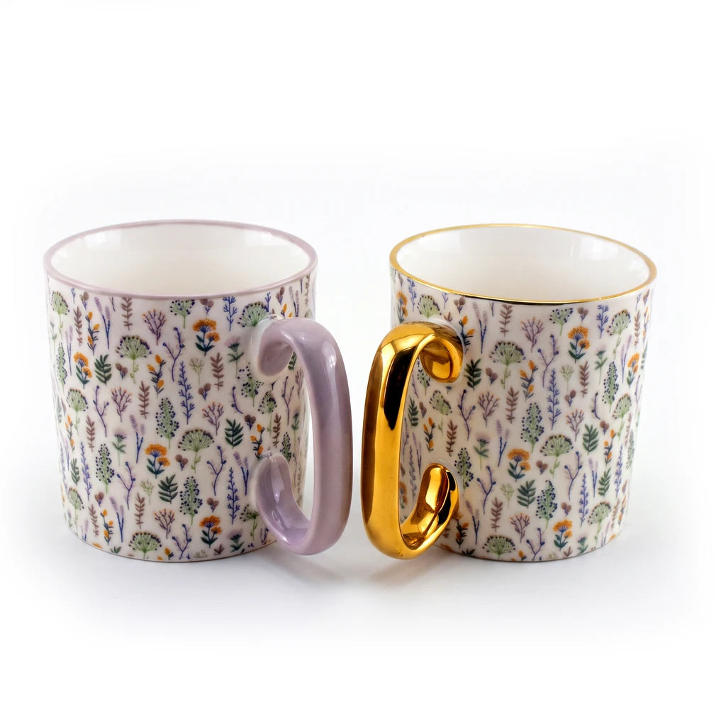 Danny Home 2-Piece Porcelain Mug - 450 ML | Botanical Meadow