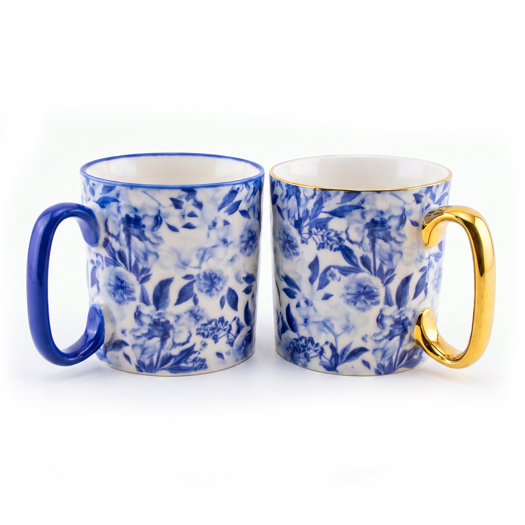 Danny Home 2-Pieces 450 ML Twin Floral Porcelain Mugs