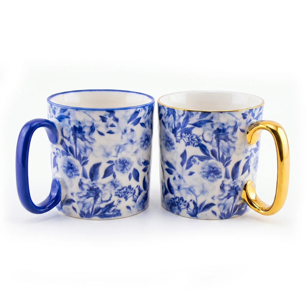 Danny Home 2-Piece Porcelain Mug - 450 ML | Blue Blossom
