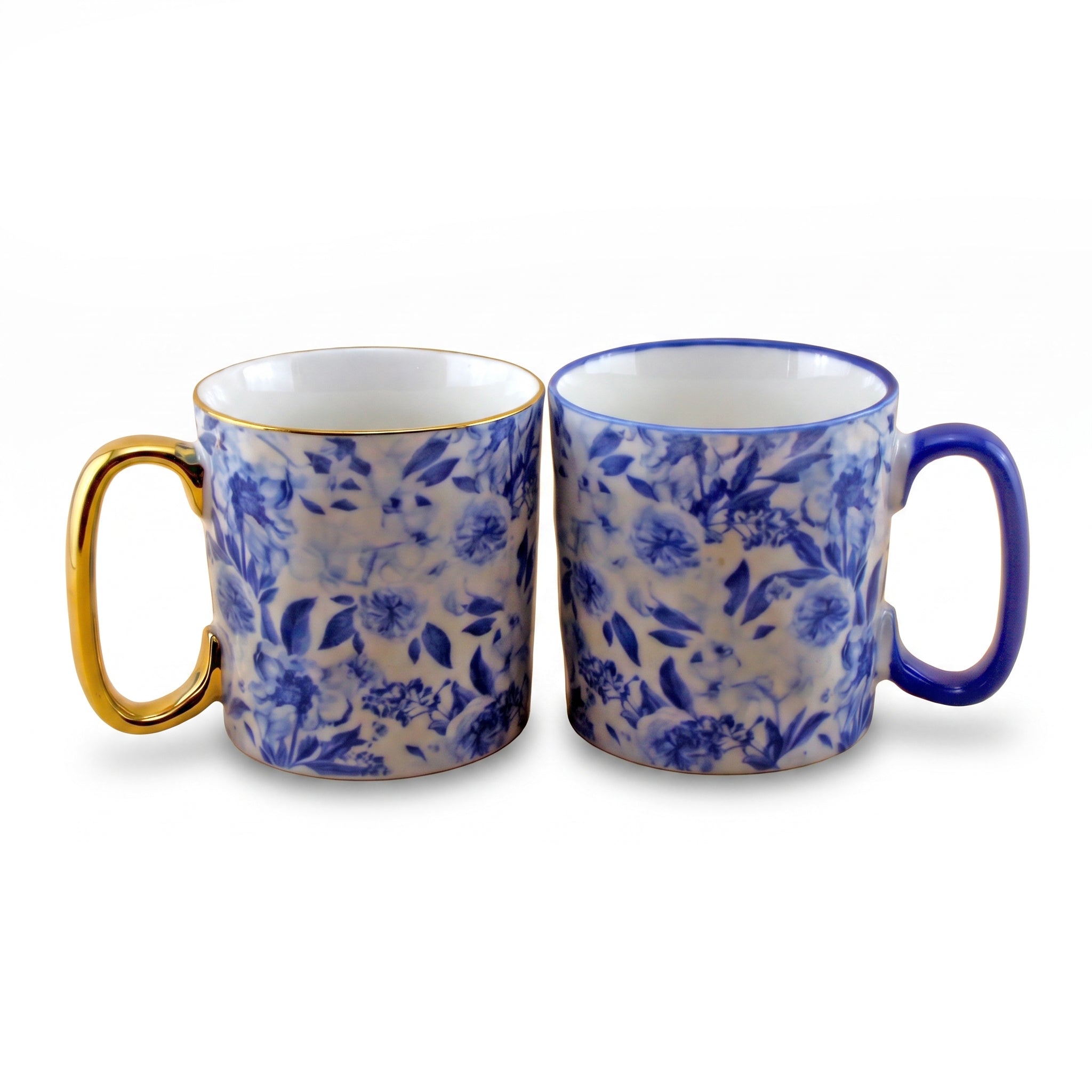 Danny Home 2-Pieces 450 ML Twin Floral Porcelain Mugs