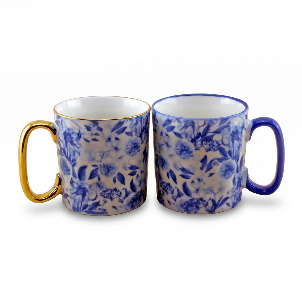 Danny Home 2-Piece Porcelain Mug - 450 ML | Blue Blossom