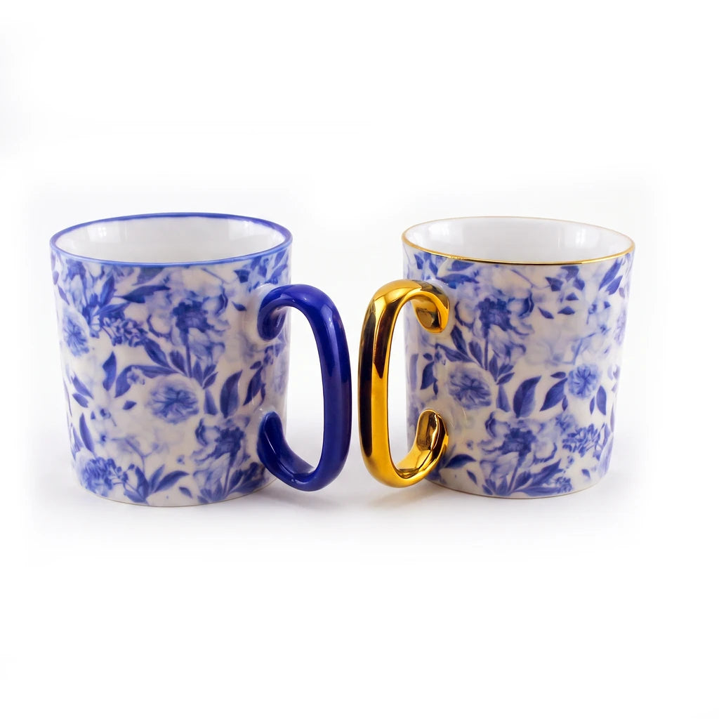 Danny Home 2-Piece Porcelain Mug - 450 ML | Blue Blossom