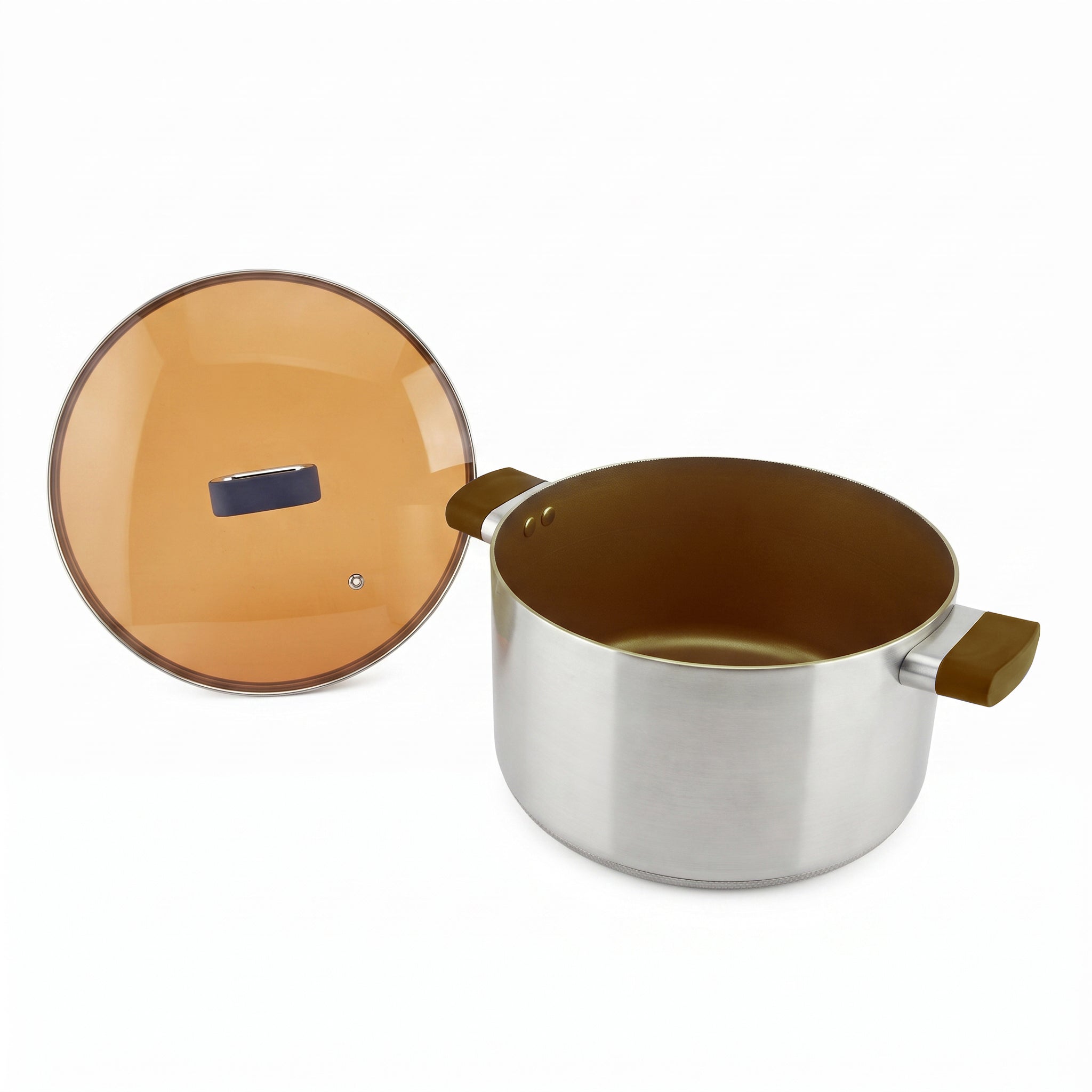 Titanium 28 Cm Non Stick Induction Titanium Coating Stainless Steel Cooking Pot