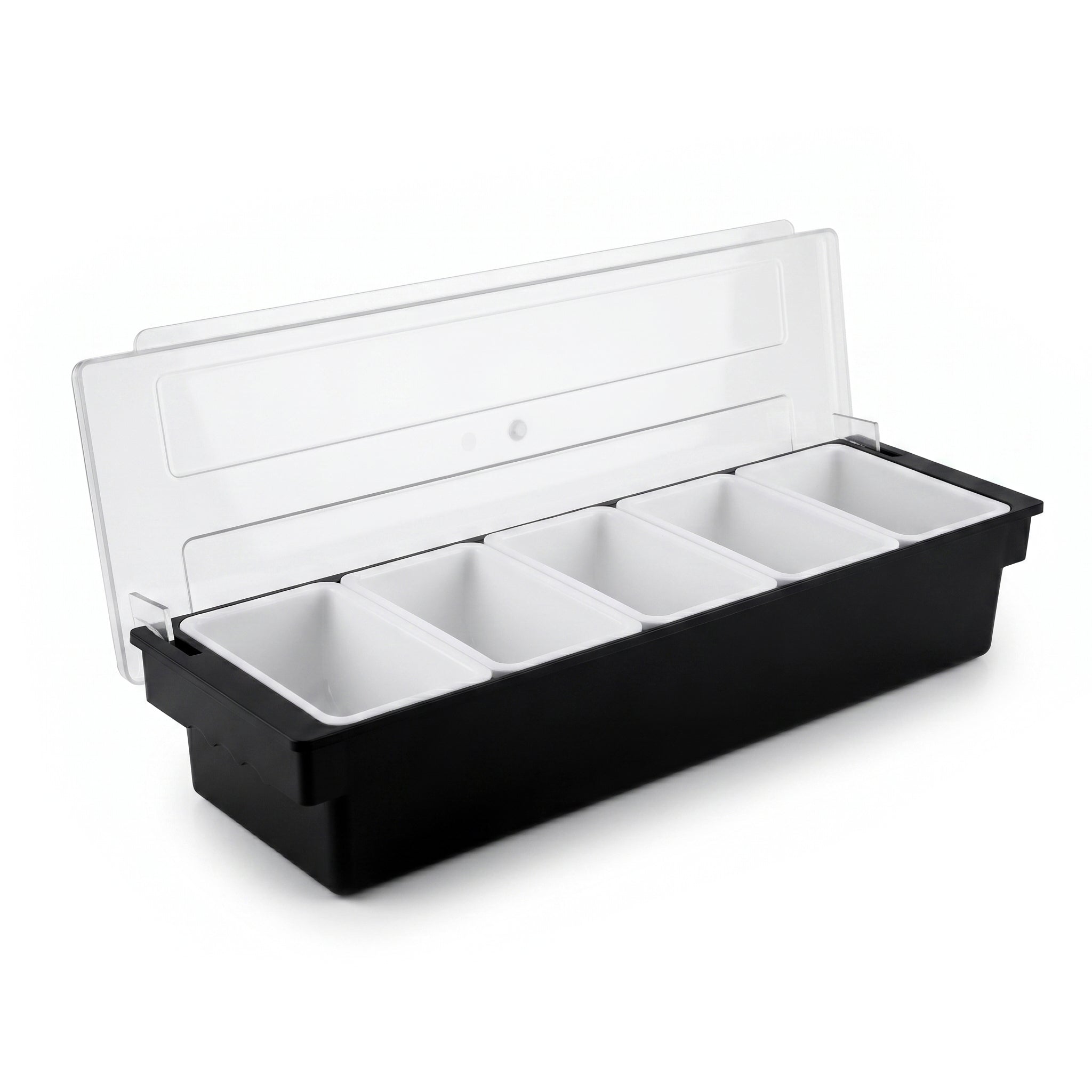 Roper  Plastic Black Spice Boxes With White Containers