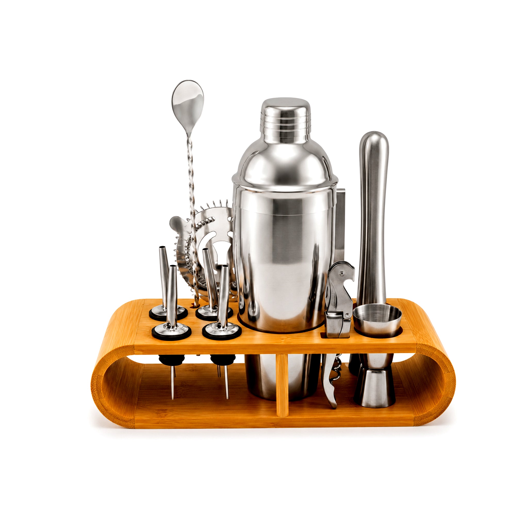 Mart 10-Piece Professional Stainless Steel Bartender Shaker Set