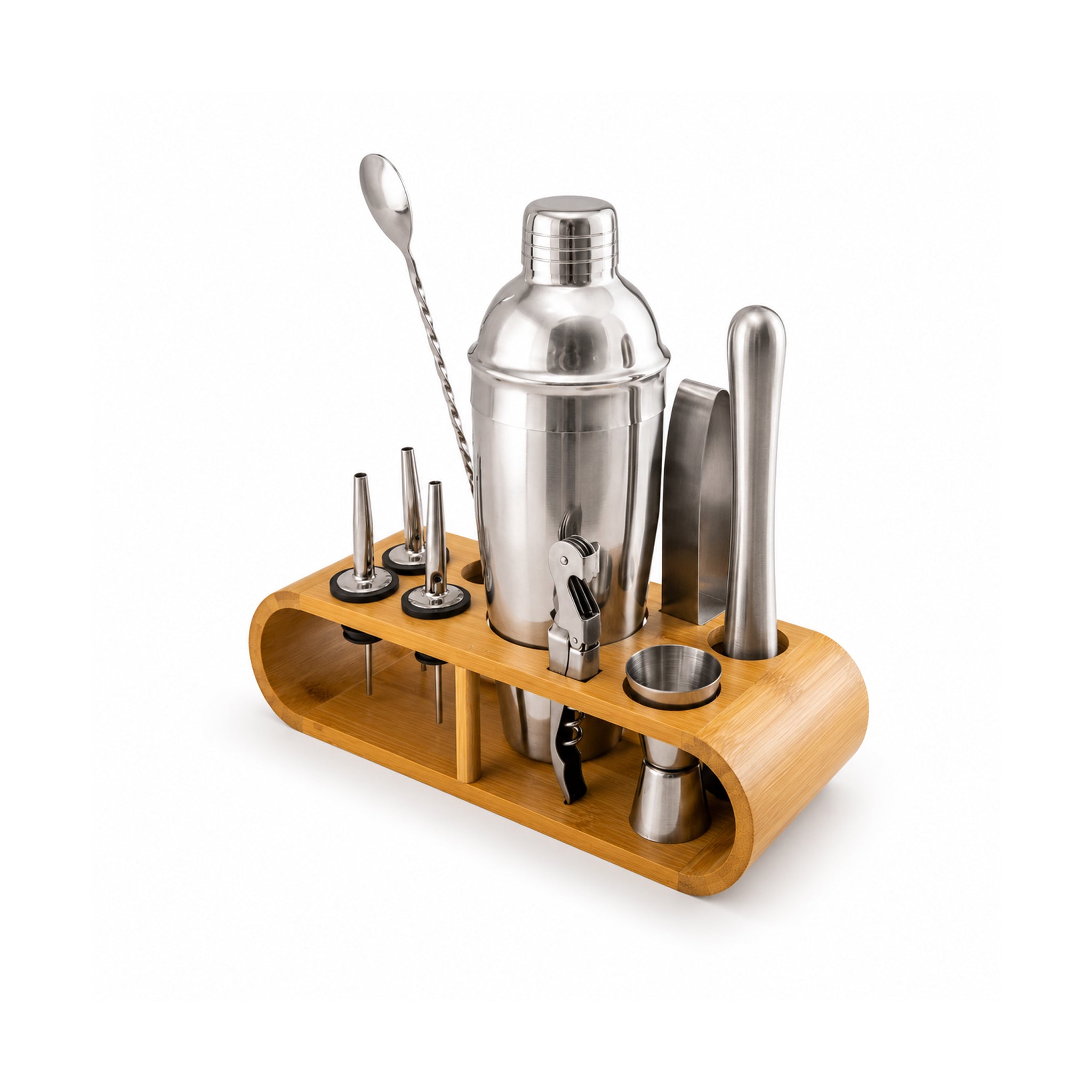 Mart 10-Piece Professional Stainless Steel Bartender Shaker Set