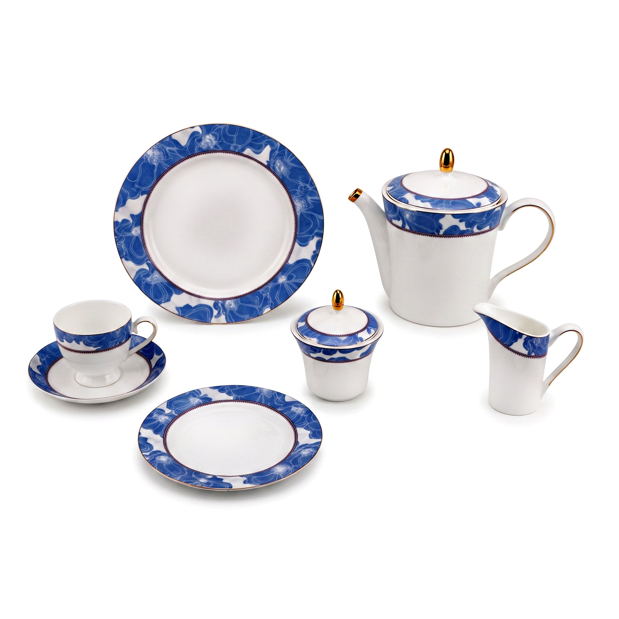 Onemore 24-Pieces 6-Serving Fine Bonne China Tea Sets