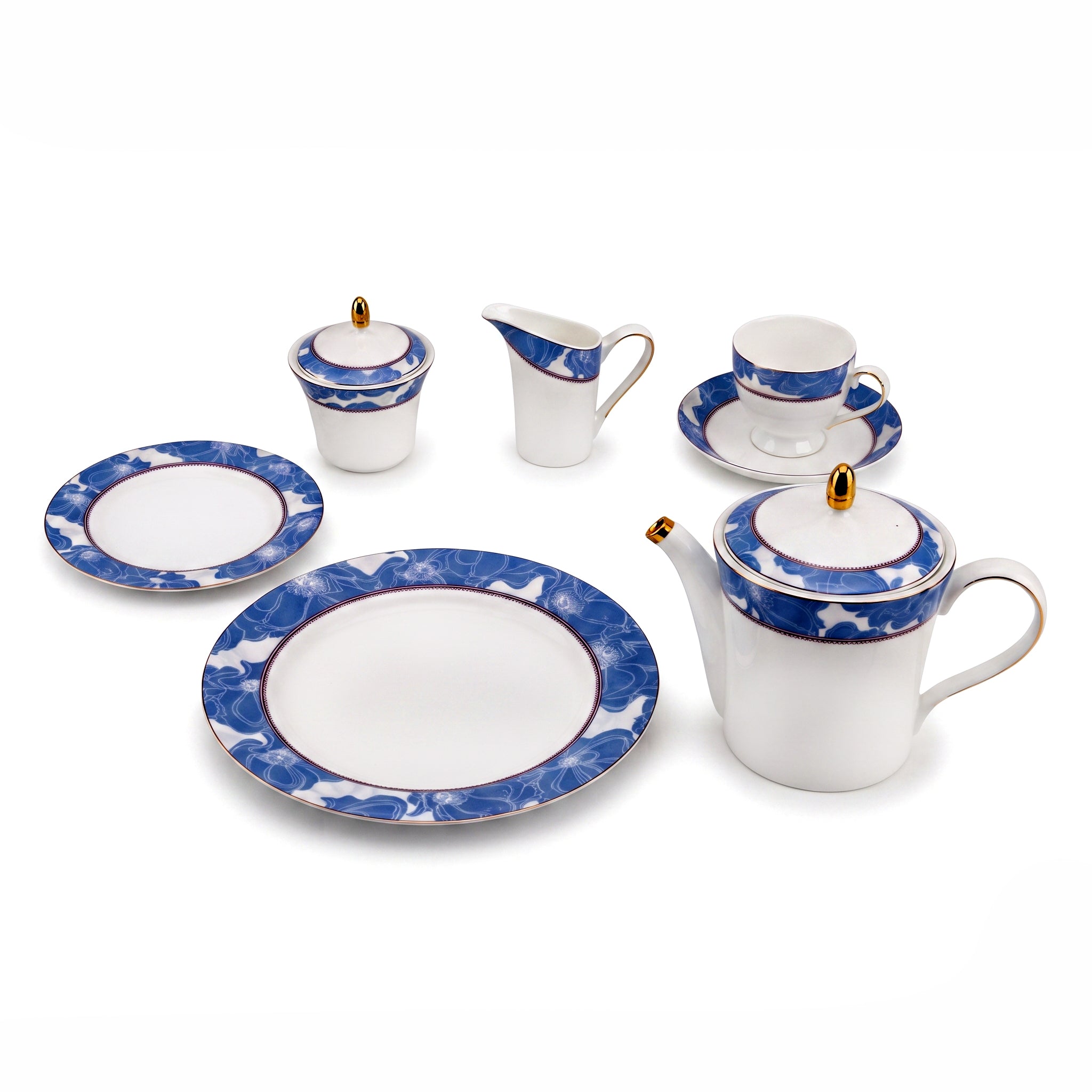 Onemore 24-Pieces 6-Serving Fine Bonne China Tea Sets