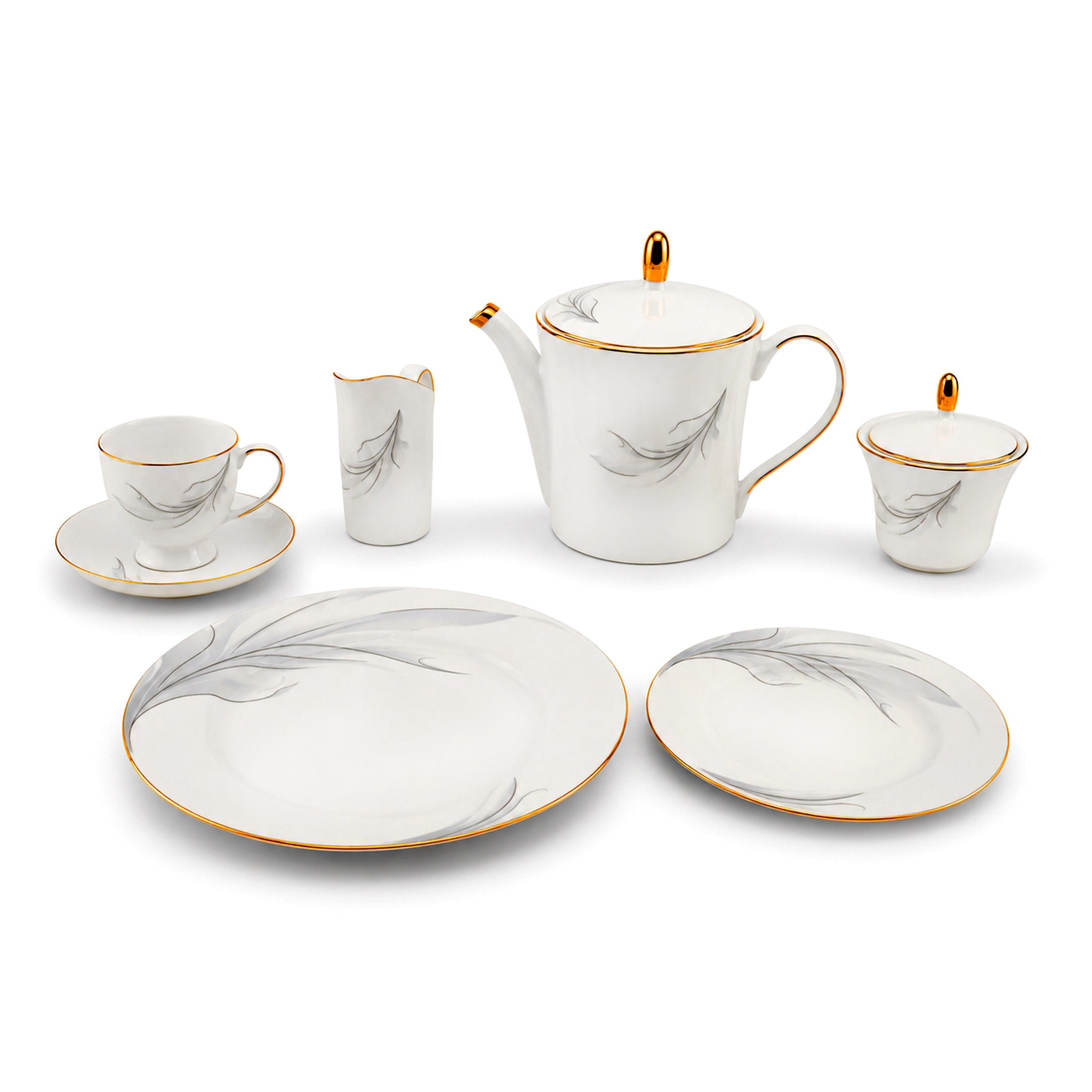 Onemore 24-Pieces 6-Serving Fine Bonne China Tea Sets