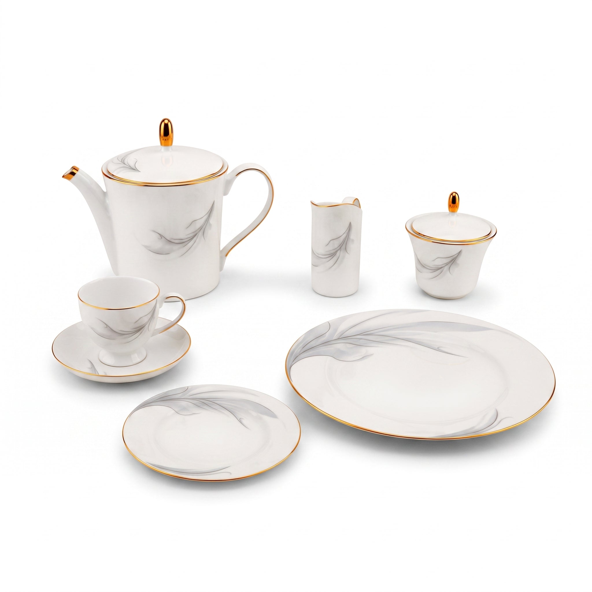 Onemore 24-Pieces 6-Serving Fine Bonne China Tea Sets