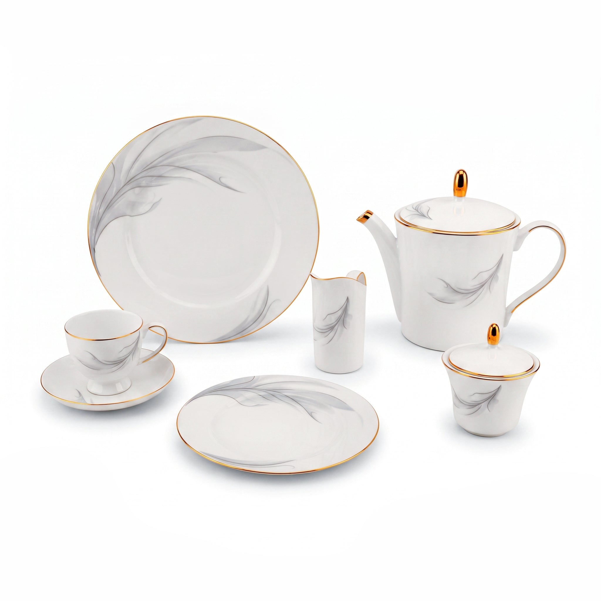 Onemore 24-Pieces 6-Serving Fine Bonne China Tea Sets