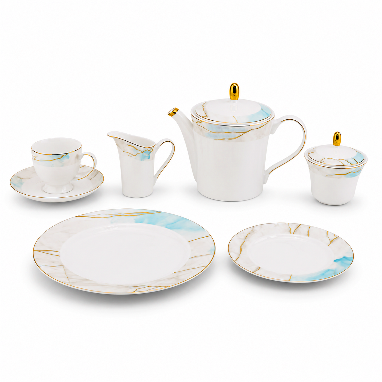 Onemore 24-Pieces 6-Serving Fine Bonne China Tea Sets