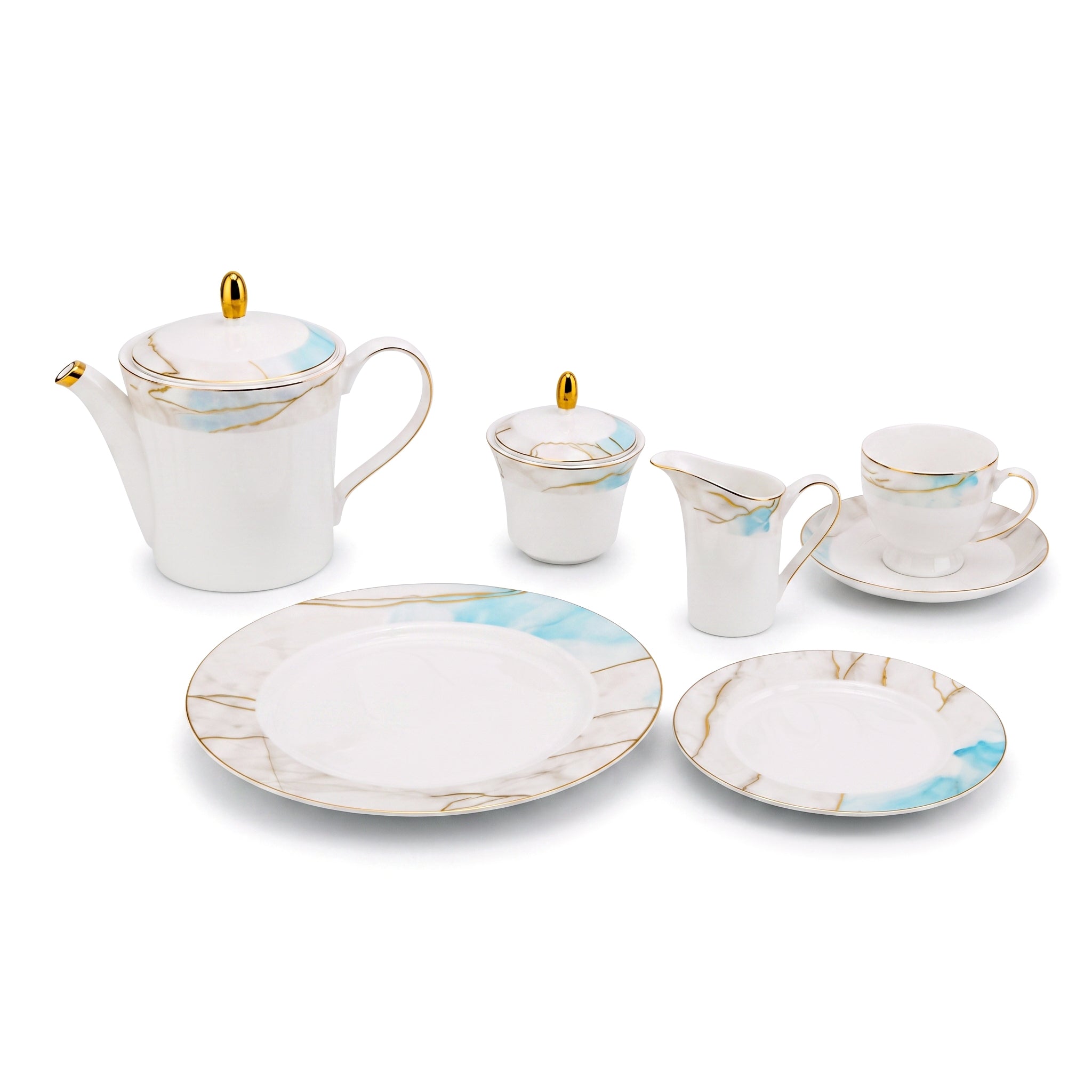 Onemore 24-Pieces 6-Serving Fine Bonne China Tea Sets