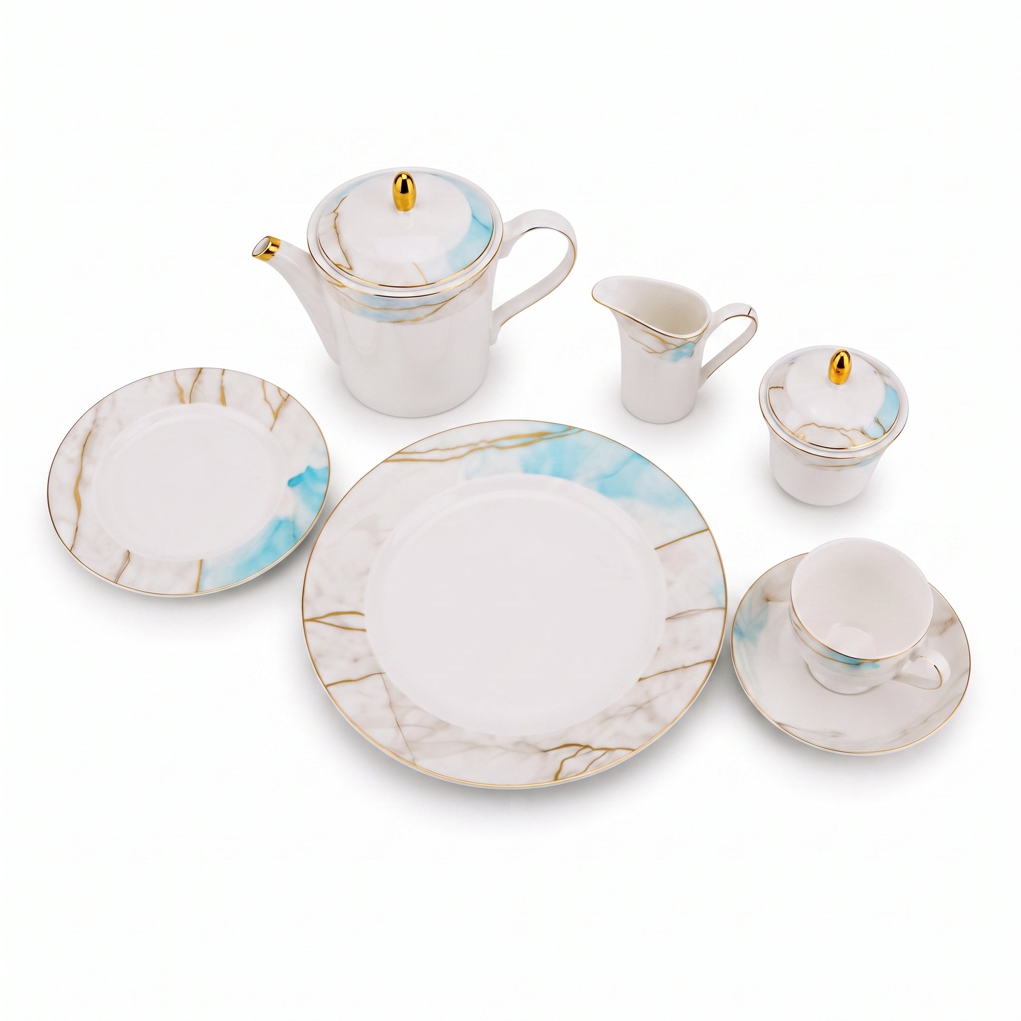 Onemore 24-Pieces 6-Serving Fine Bonne China Tea Sets