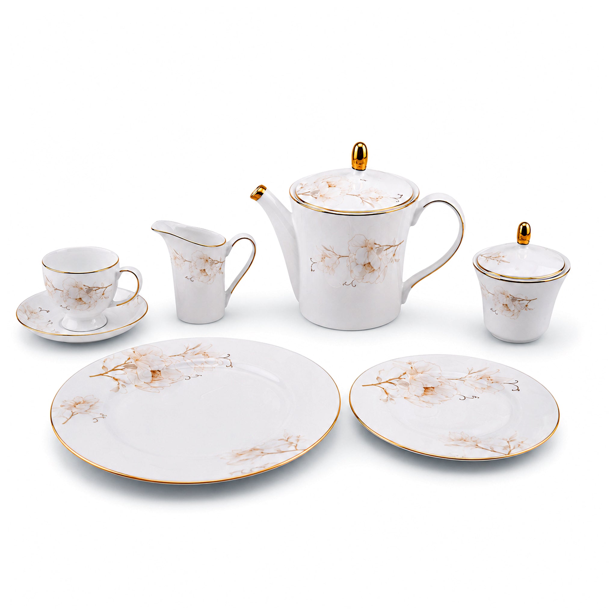 Onemore 24-Pieces 6-Serving Fine Bonne China Tea Sets