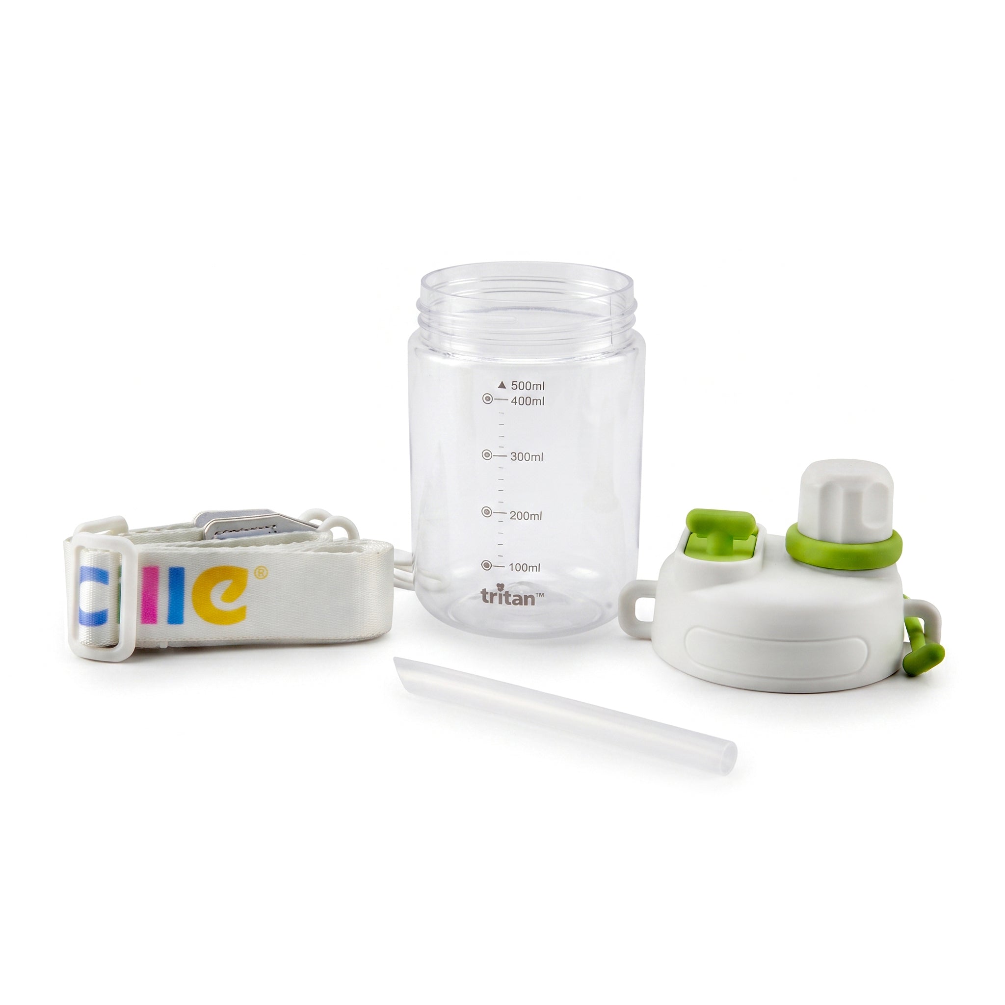 Cille 560 ML Kids Plastic Water Bottles With Straw, Spout AND Carry Strap