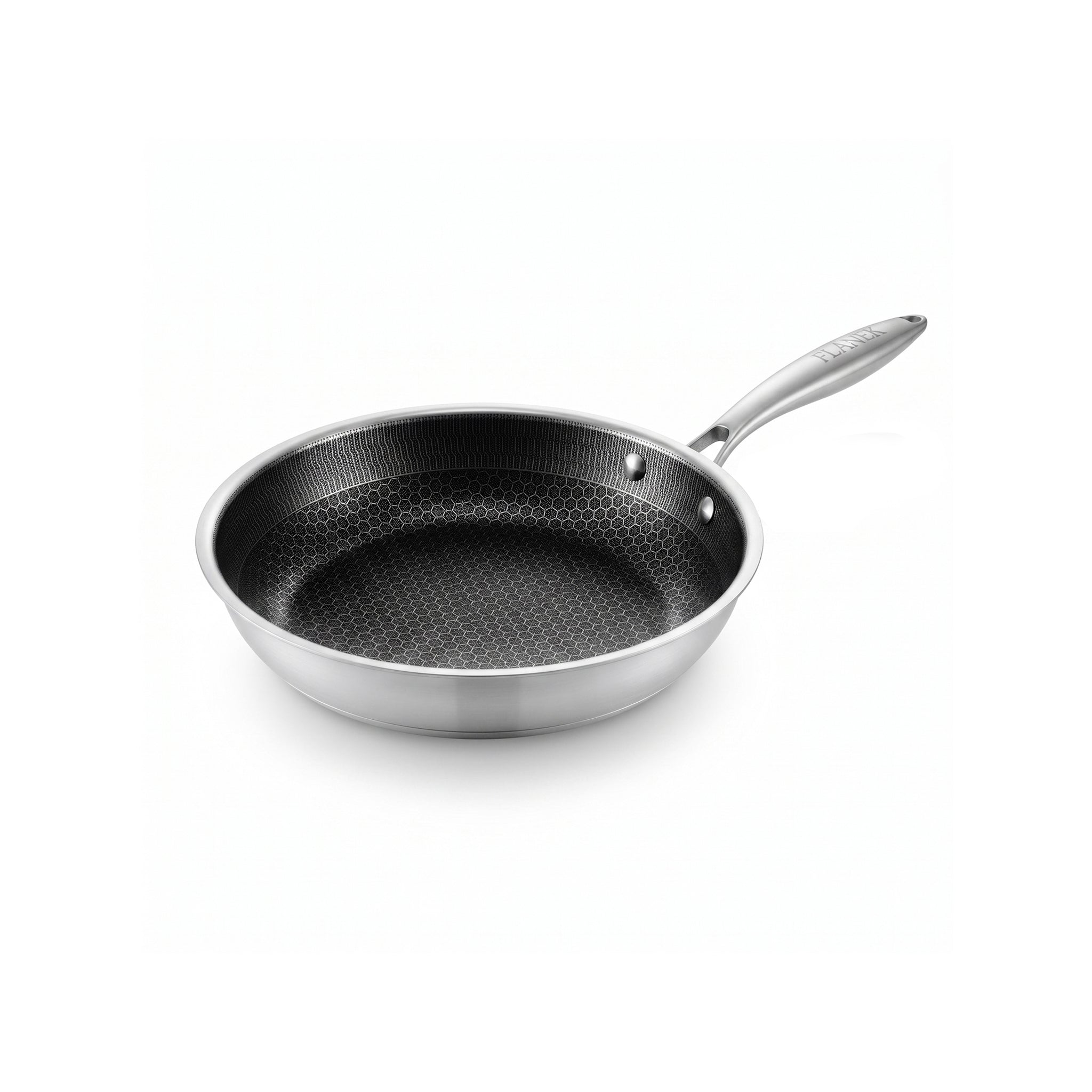 Flanek Stainless Steel Black And White Laser Coating Induction Frying Pan