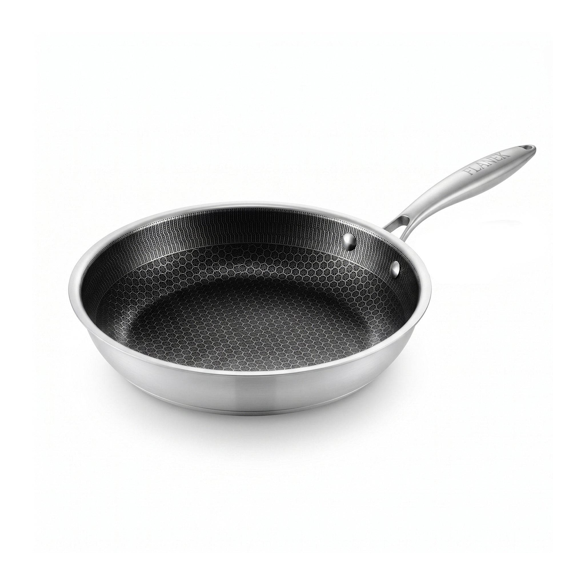 Flanek Stainless Steel Black And White Laser Coating Induction Frying Pan