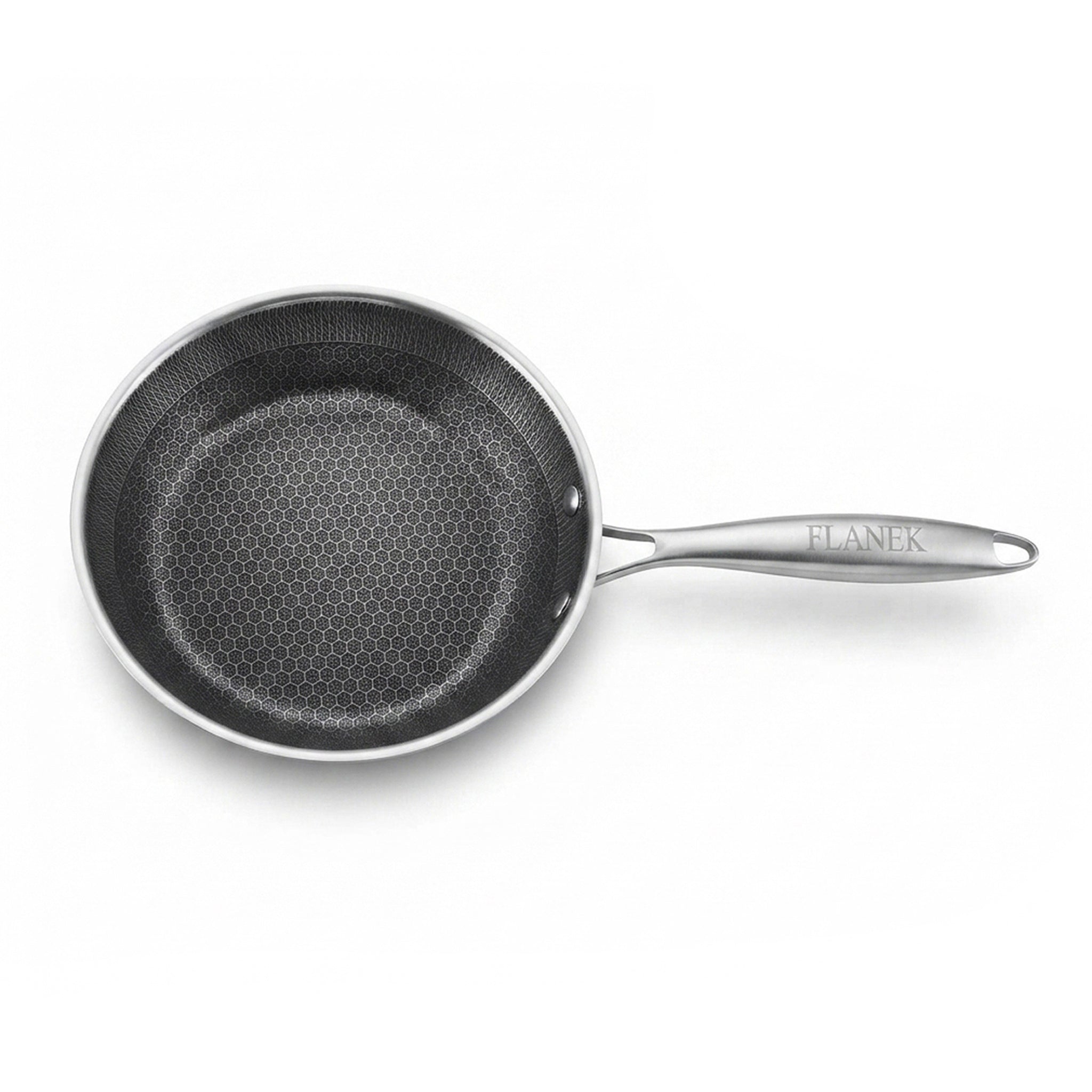 Flanek Stainless Steel Black And White Laser Coating Induction Frying Pan