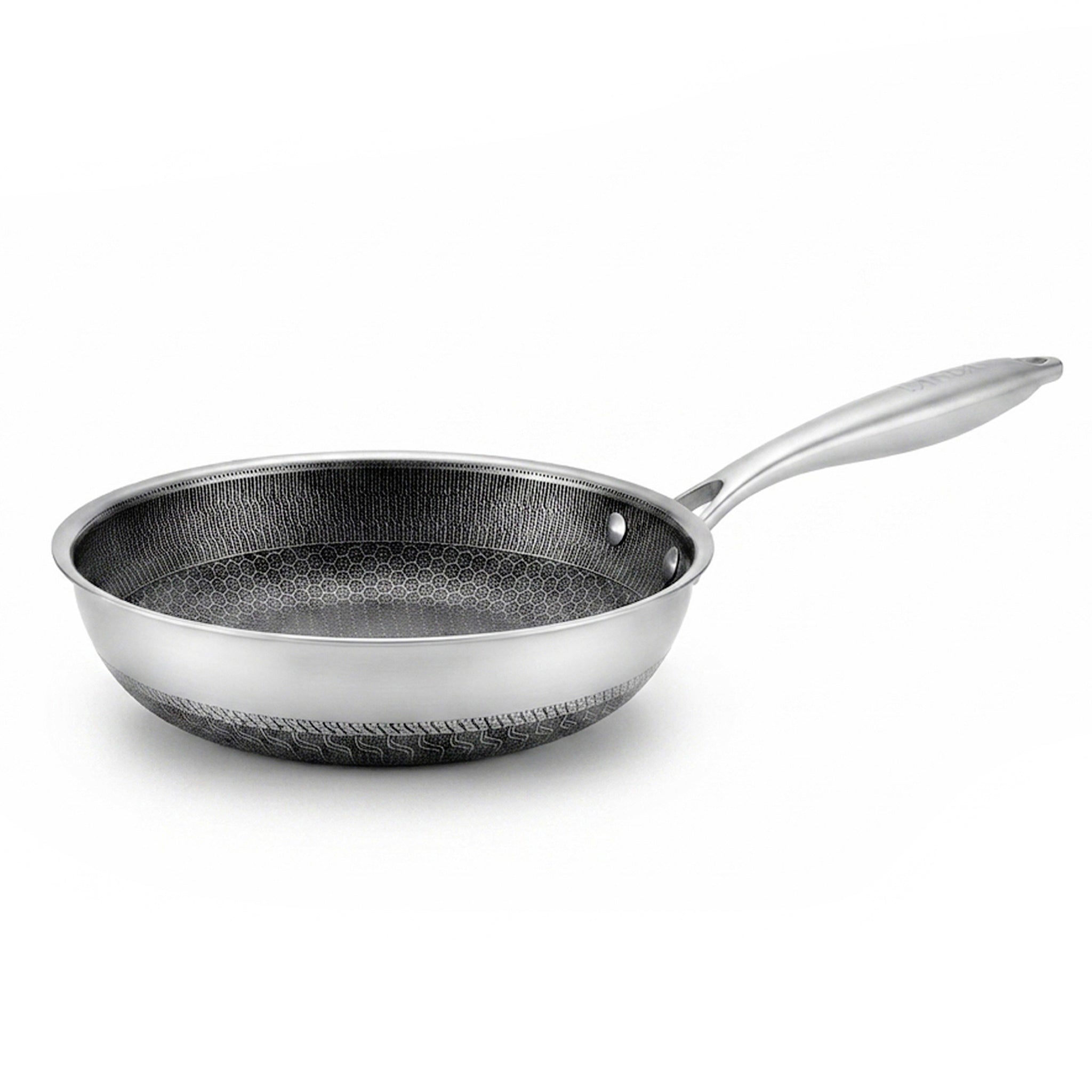 Flanek Stainless Steel Black And White Laser Coating Induction Frying Pan