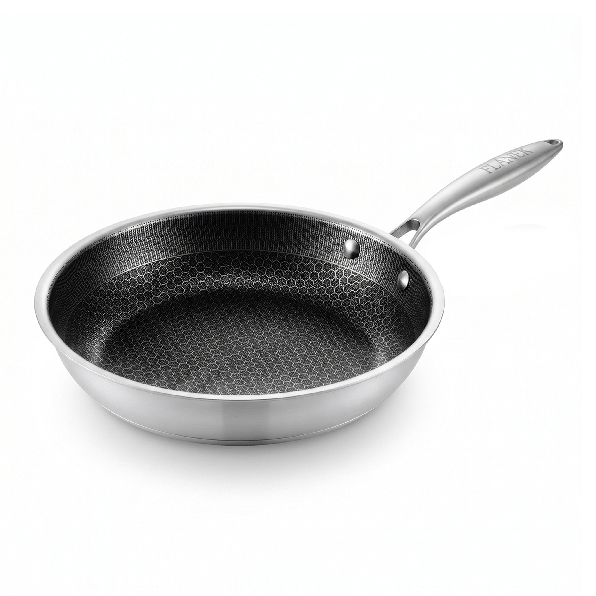 Flanek Stainless Steel Black And White Laser Coating Induction Frying Pan