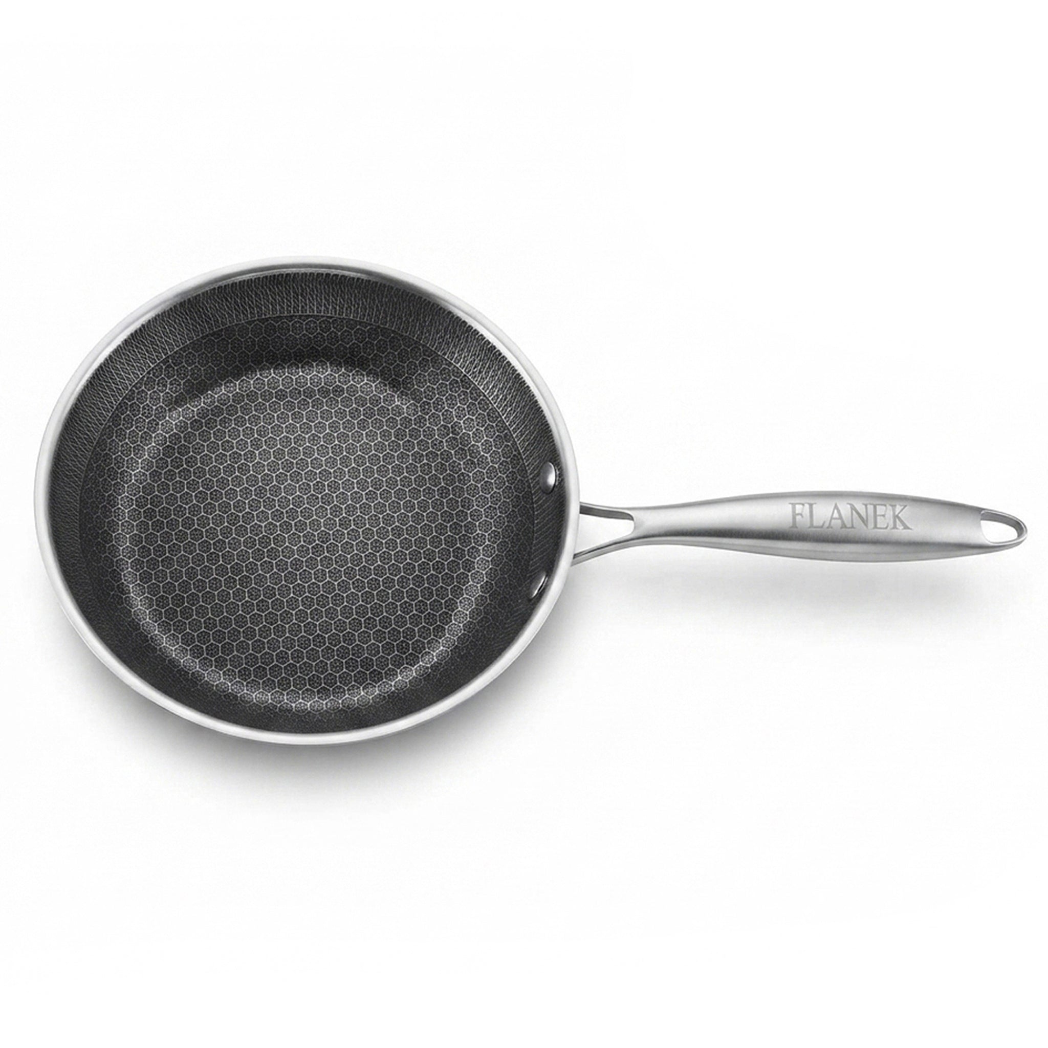 Flanek Stainless Steel Black And White Laser Coating Induction Frying Pan