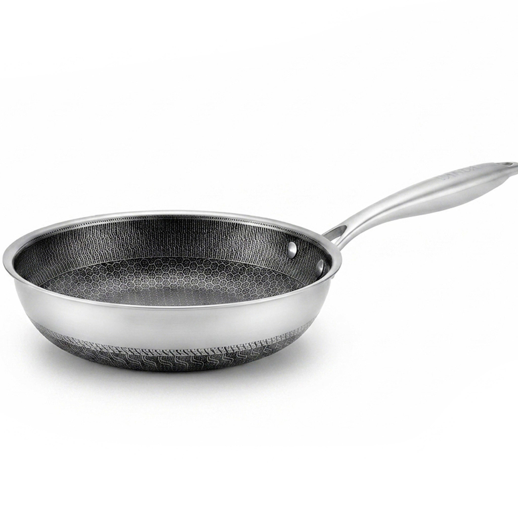 Flanek Stainless Steel Black And White Laser Coating Induction Frying Pan