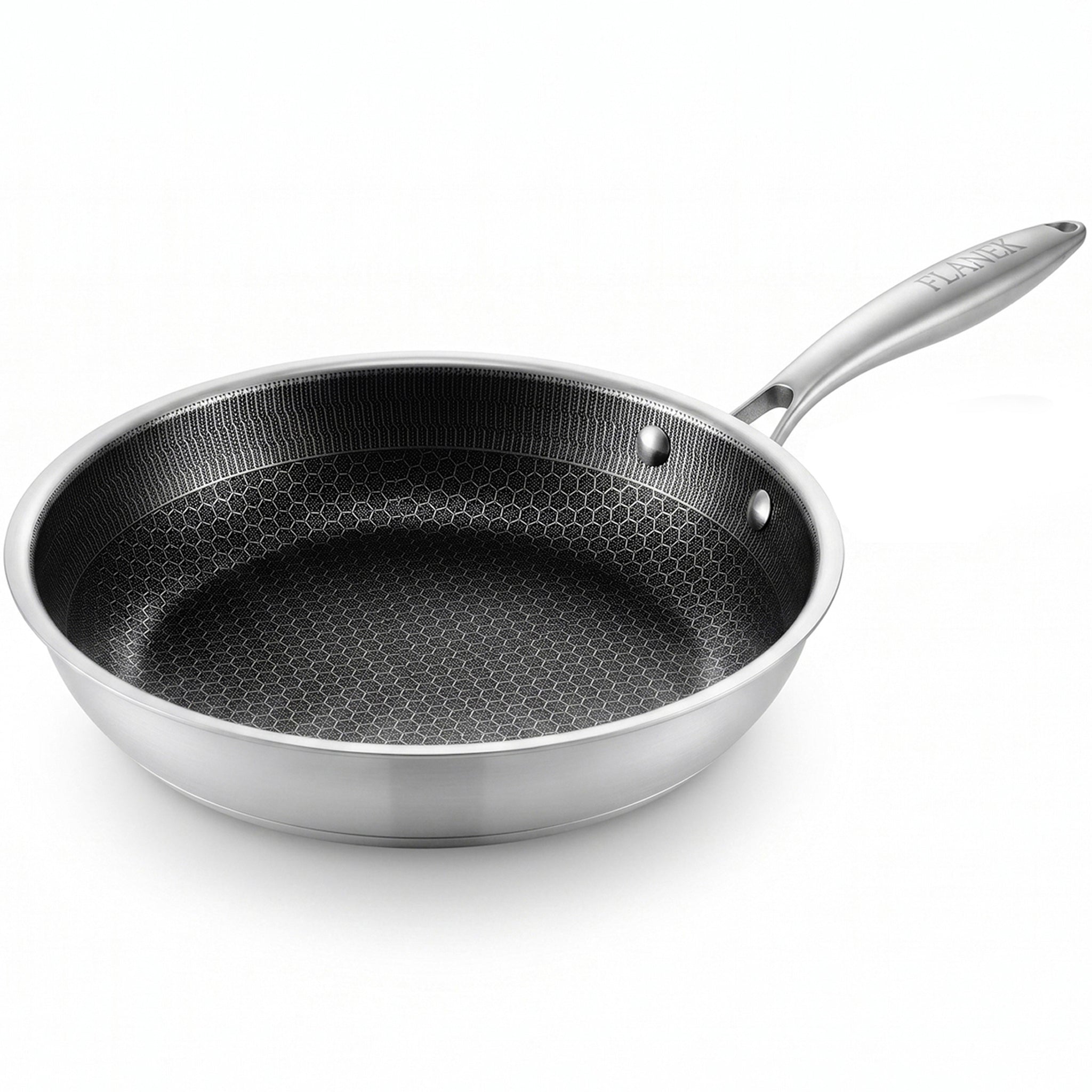 Flanek Stainless Steel Black And White Laser Coating Induction Frying Pan