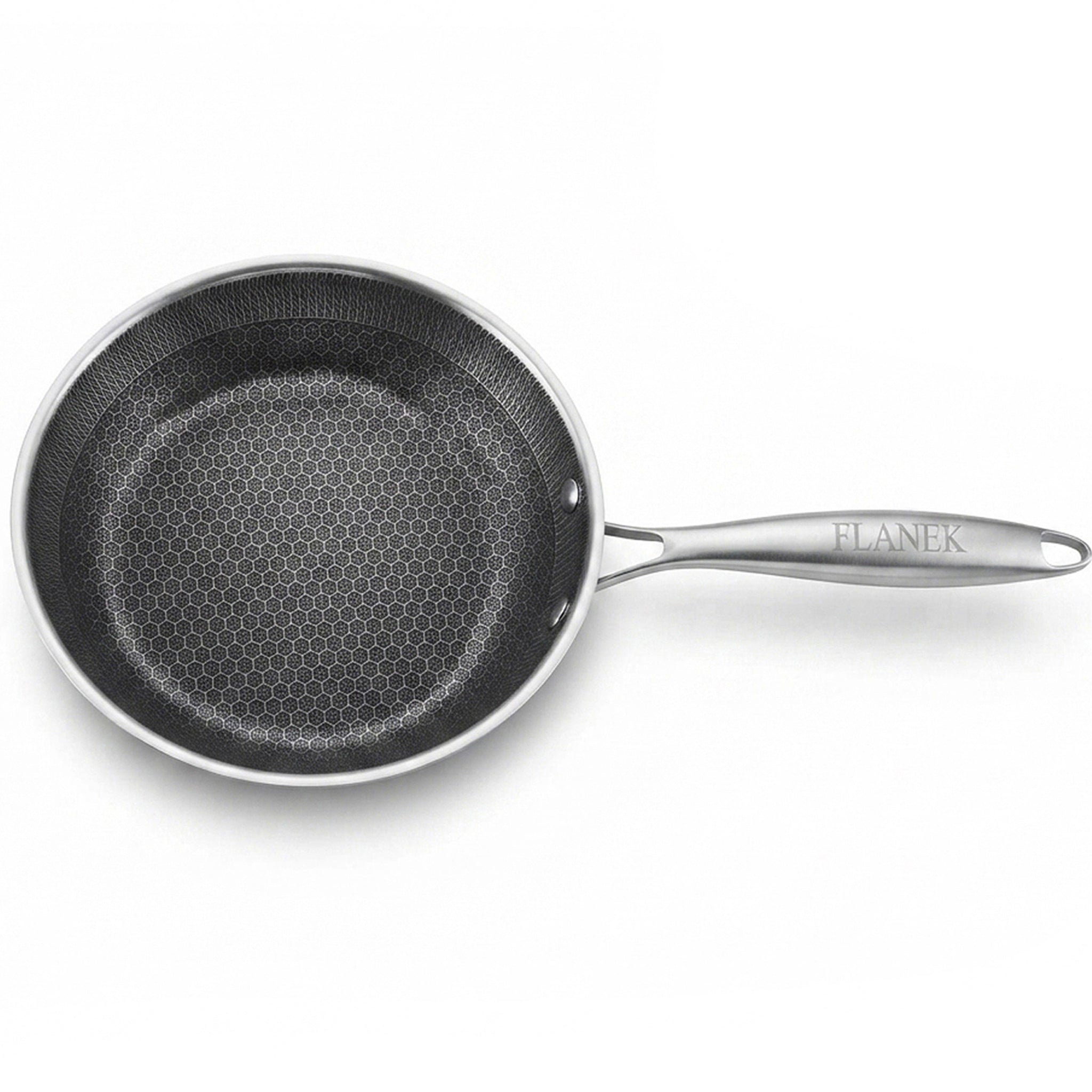 Flanek Stainless Steel Black And White Laser Coating Induction Frying Pan