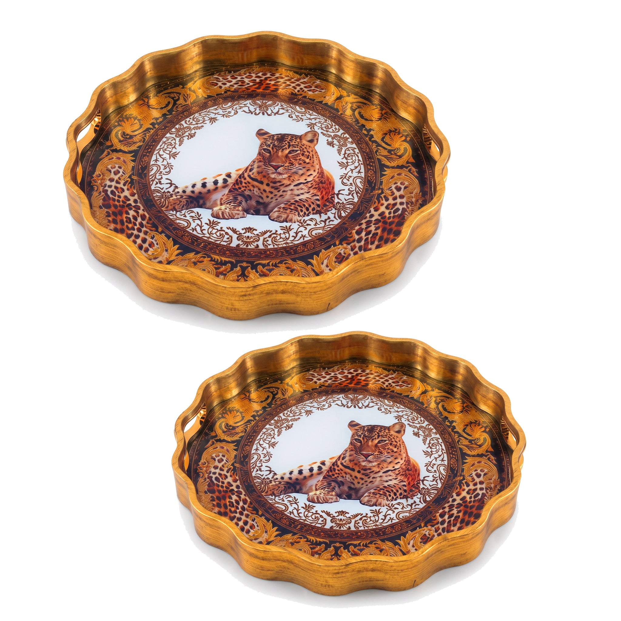 Angela Round Glass Tray Sets With Fiber Plastic Walls