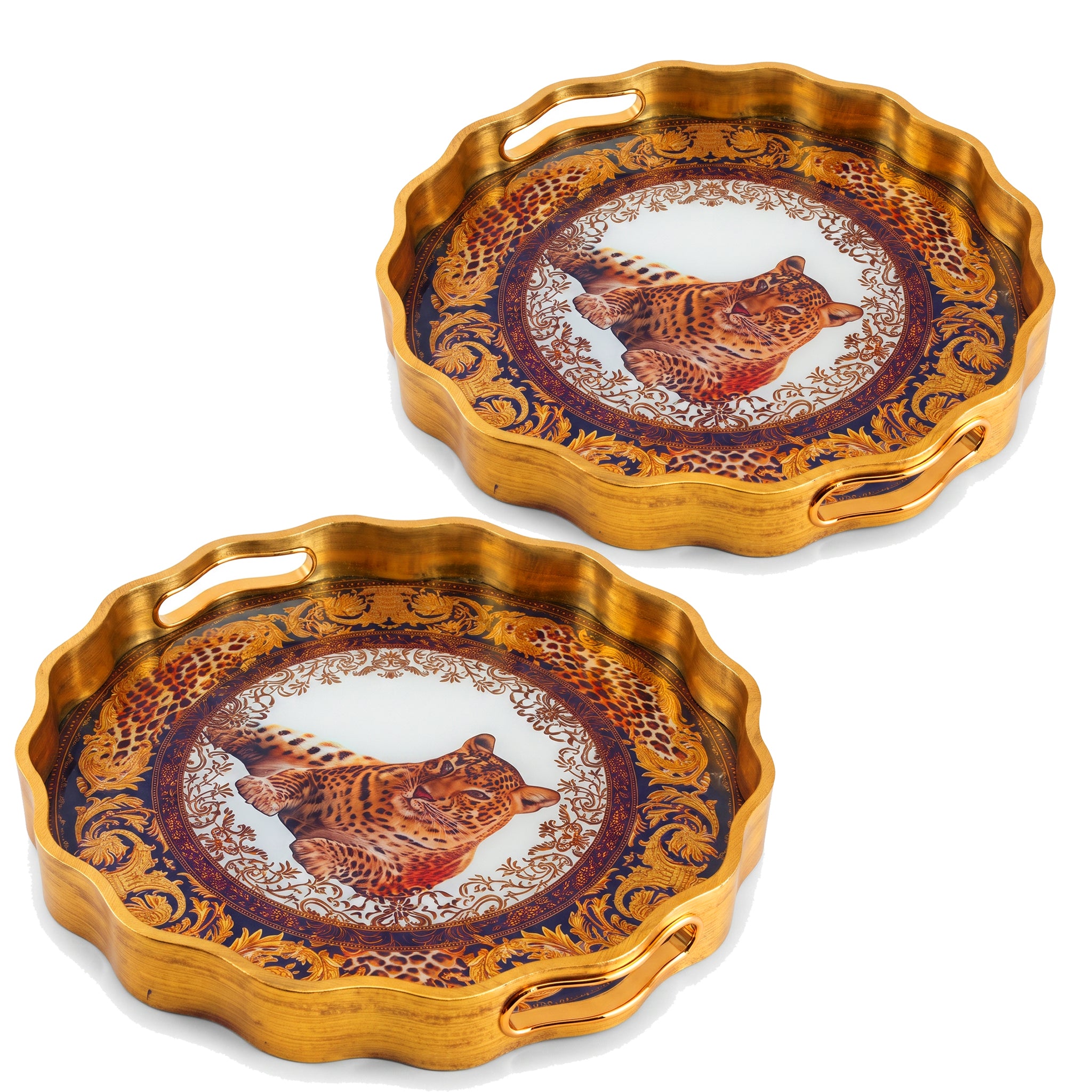 Angela Round Glass Tray Sets With Fiber Plastic Walls