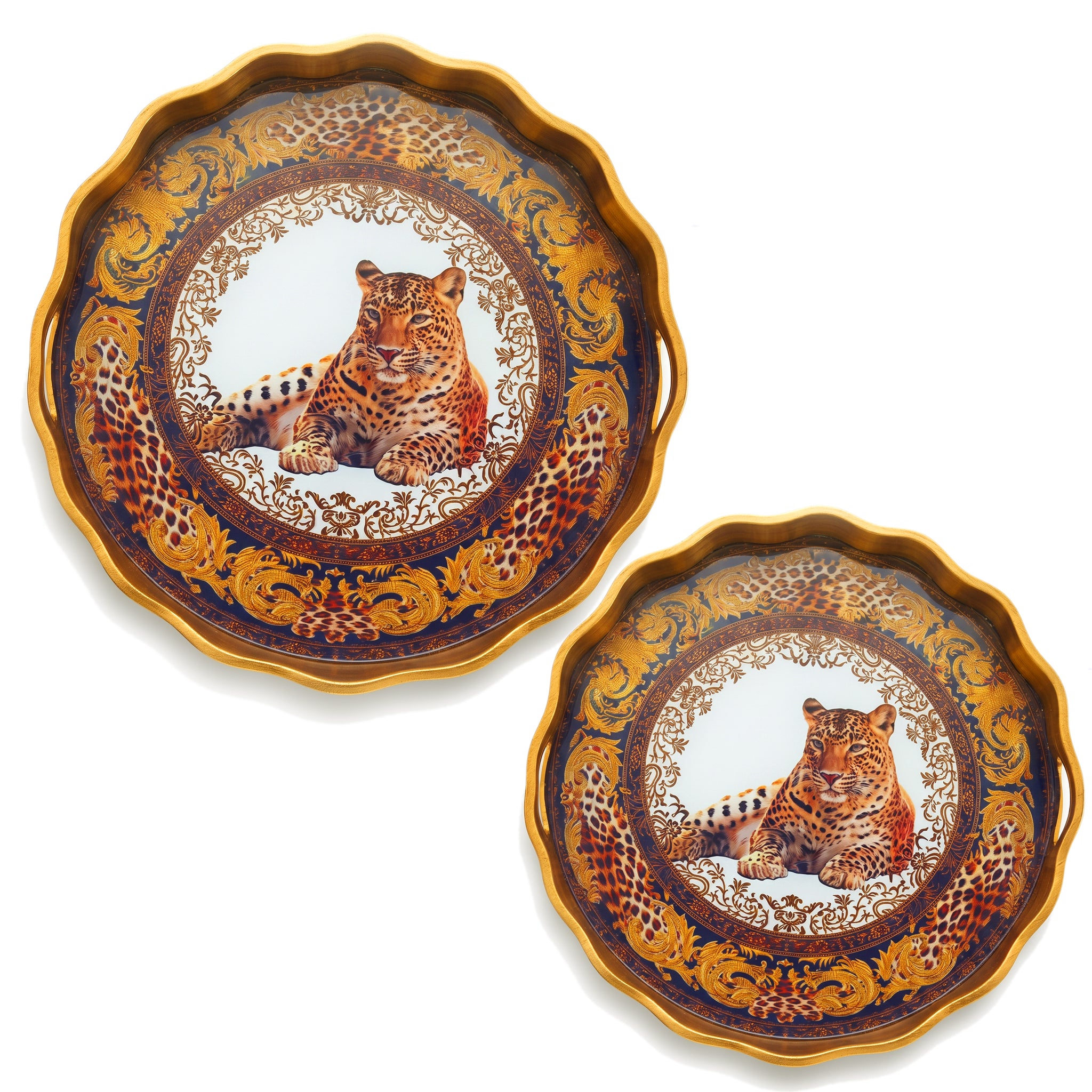 Angela Round Glass Tray Sets With Fiber Plastic Walls