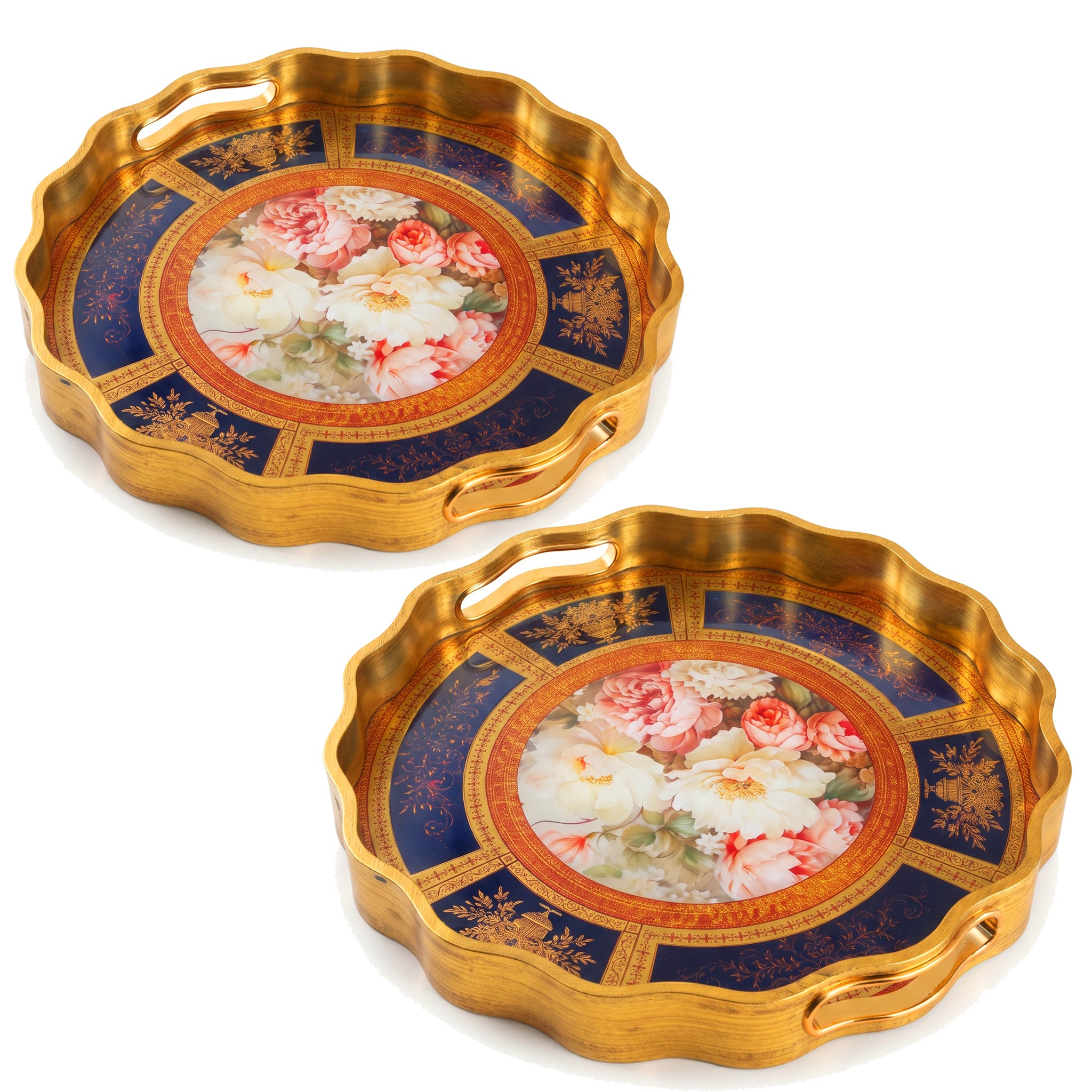 Angela Round Glass Tray Sets With Fiber Plastic Walls