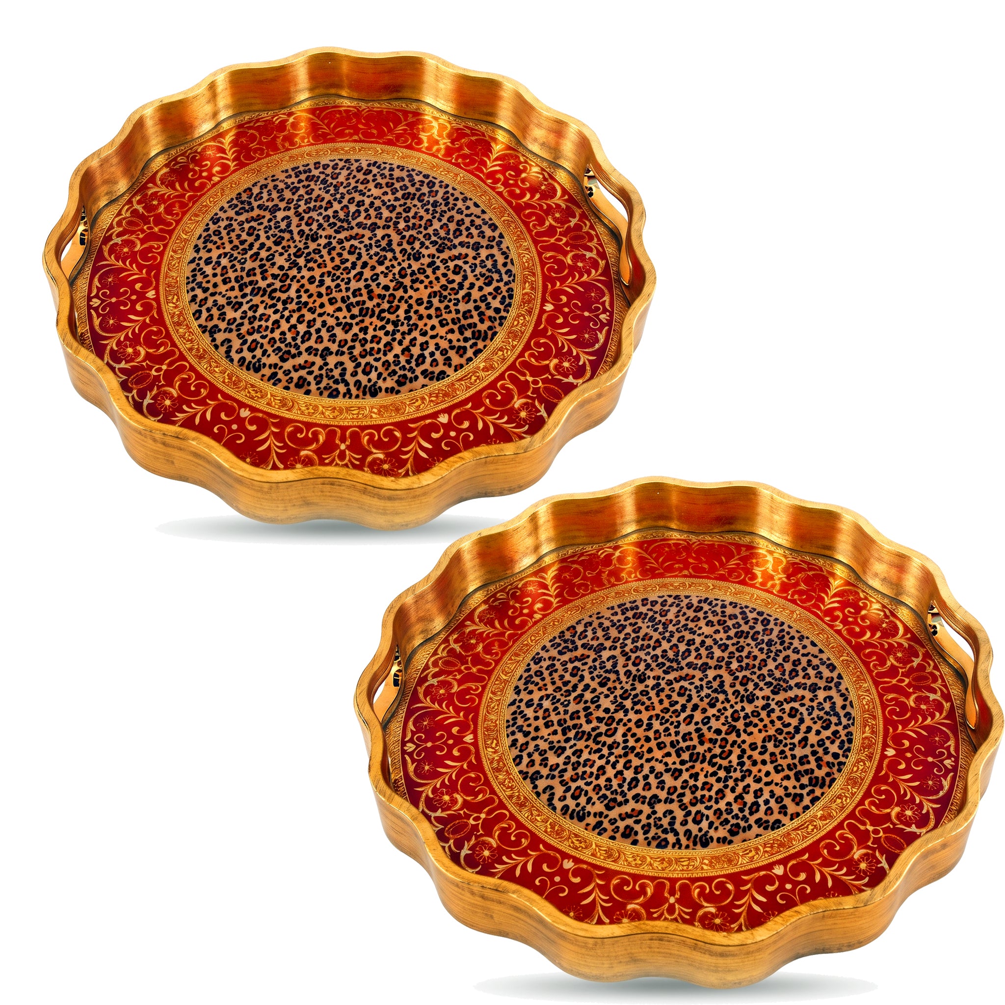 Angela Round Glass Tray Sets With Fiber Plastic Walls