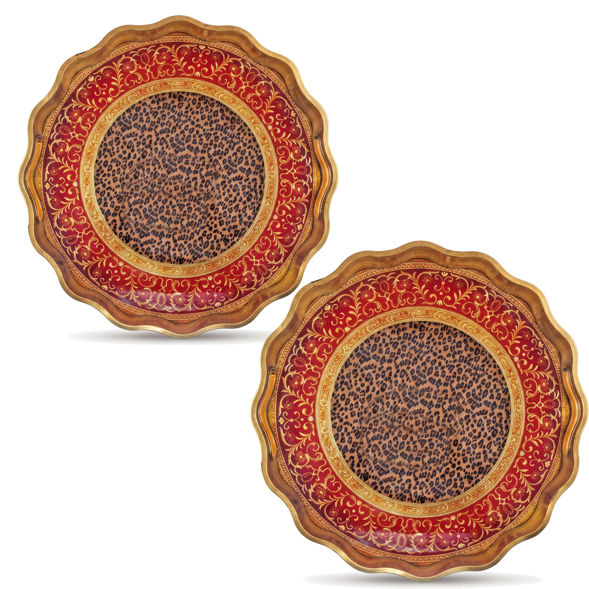 Angela Round Glass Tray Sets With Fiber Plastic Walls