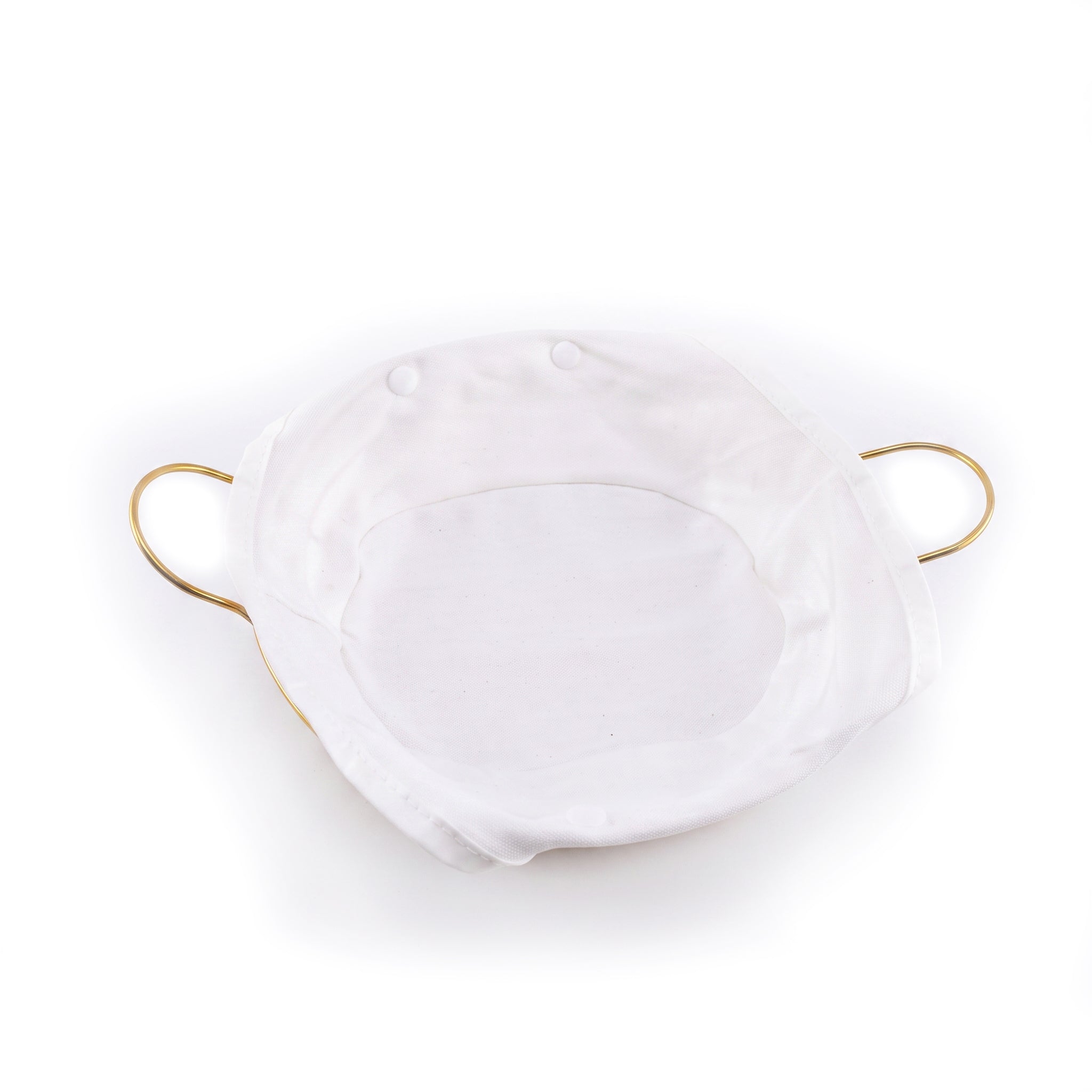 Pinpin Golden Metal Bread Basket with Fabric Lining